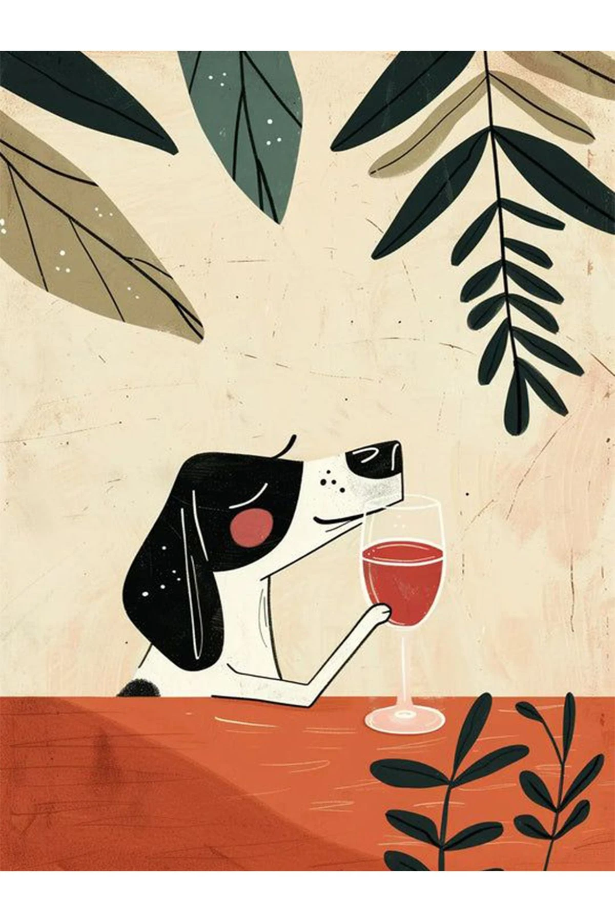 Yılmaz Koleksiyonu Pastel Tonlarda Köpek ve Bitki Desenli Kreatif Modern Dekoratif Halı 10