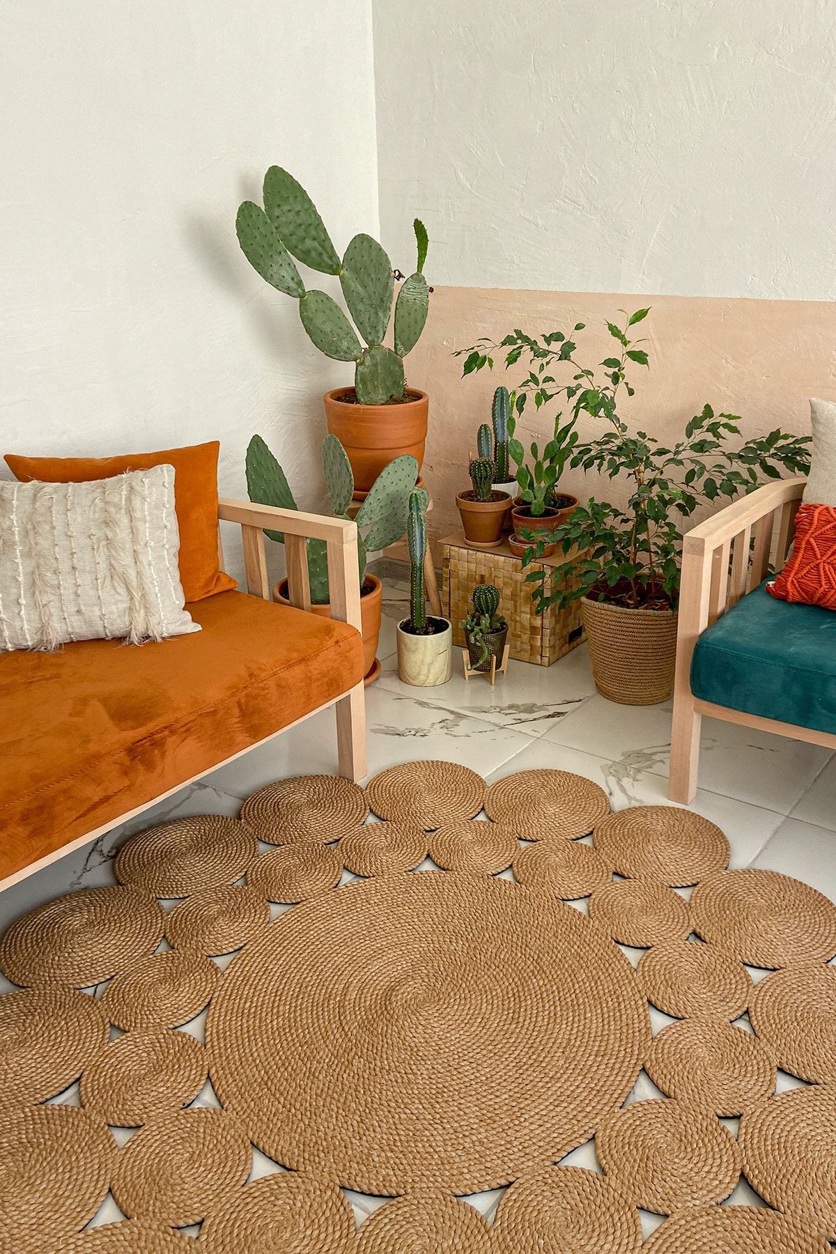India 5010 Natural Yuvarlak Kilim