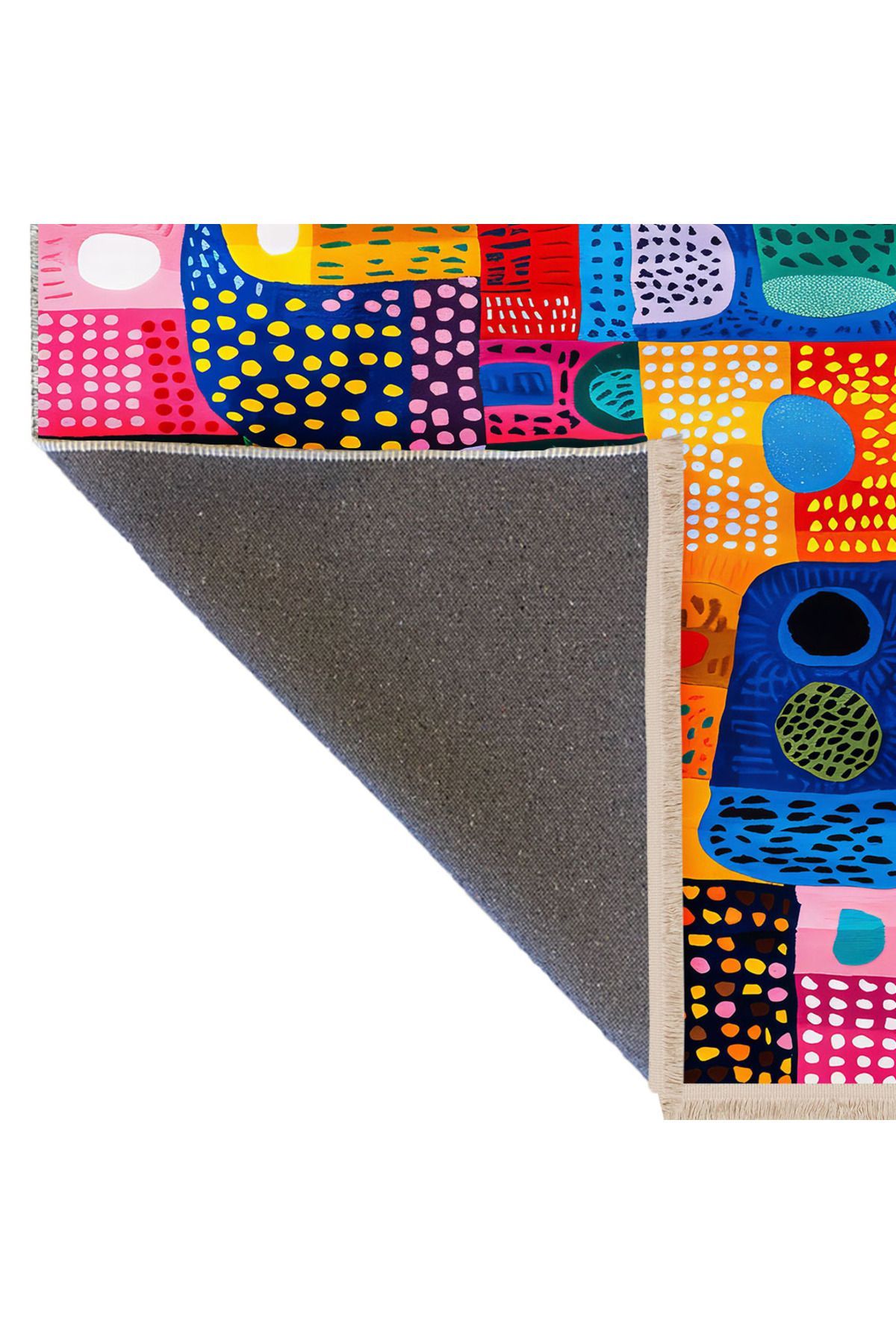 Paris Koleksiyonu Çok Renkli Şekiller Desenli Modern Dekoratif Halı paris30