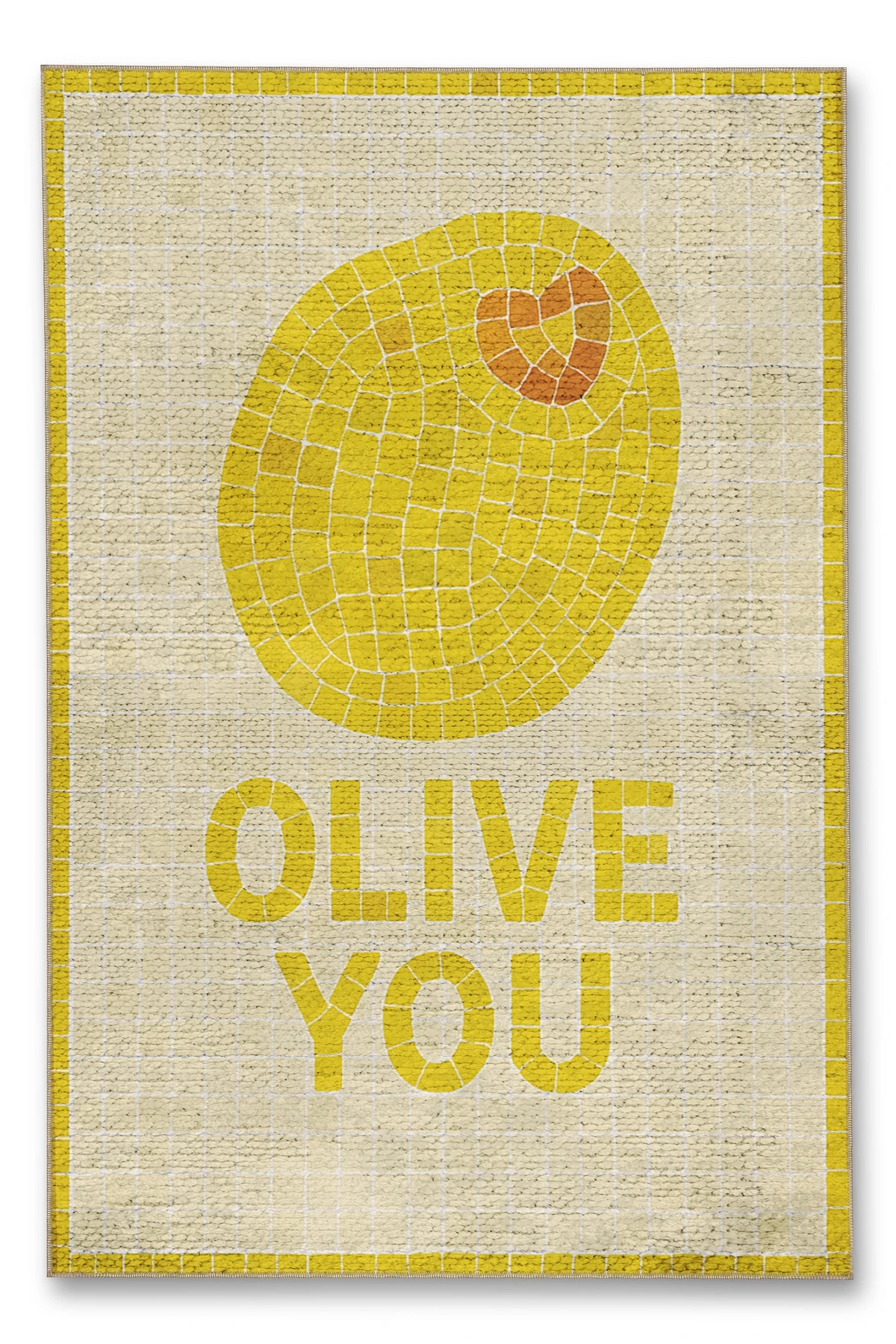 MOSSO Chillies Yazılı Desen Dokuma Taban Vintage Dekoratif Halımosso989