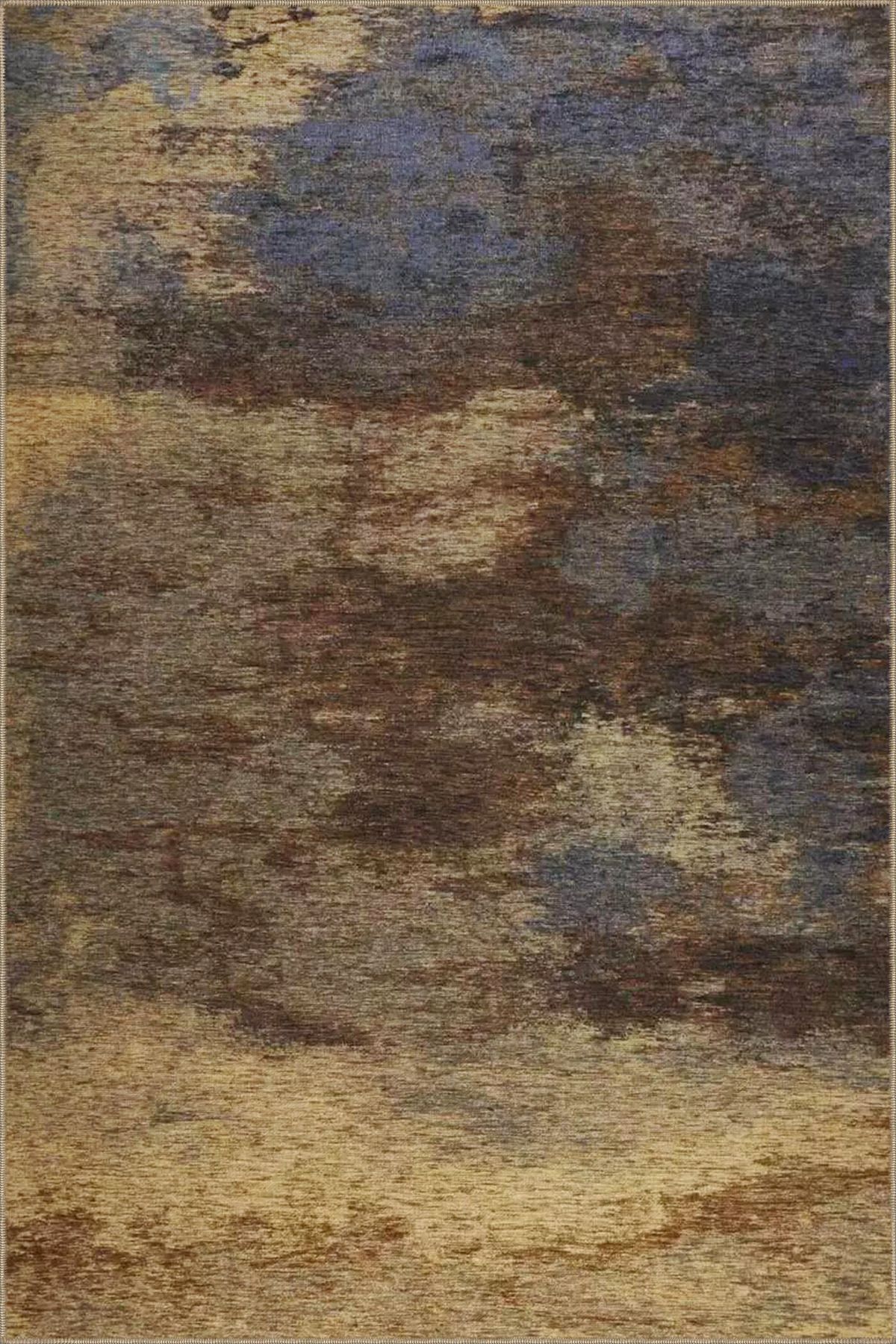 Mermer Kahverengi Modern Desenli Dekoratif Halı miravip937