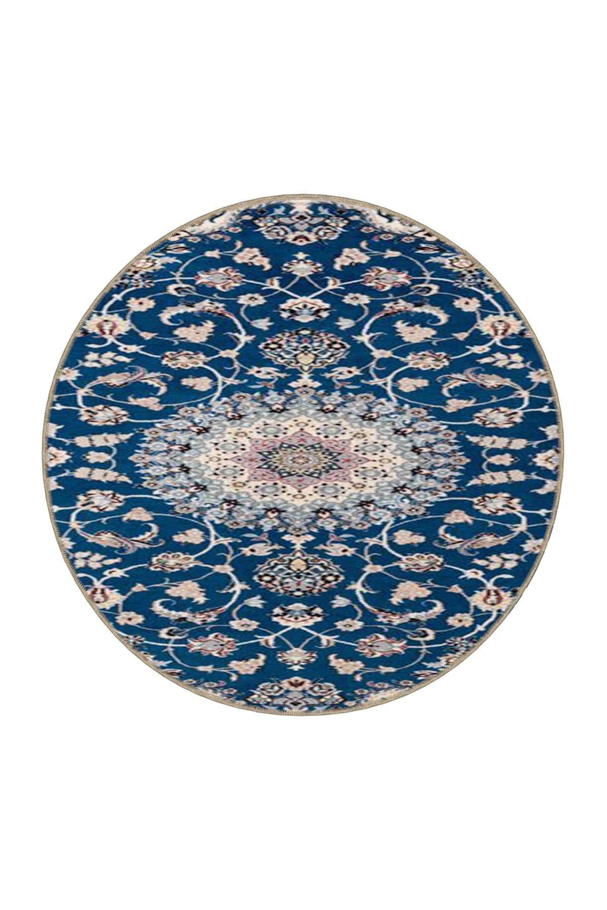 Mavi Gri Renkli Geometrik Geleneksel Düğümlü Modern Desenli Dokuma Taban ve Dekoratif Halı miravip87