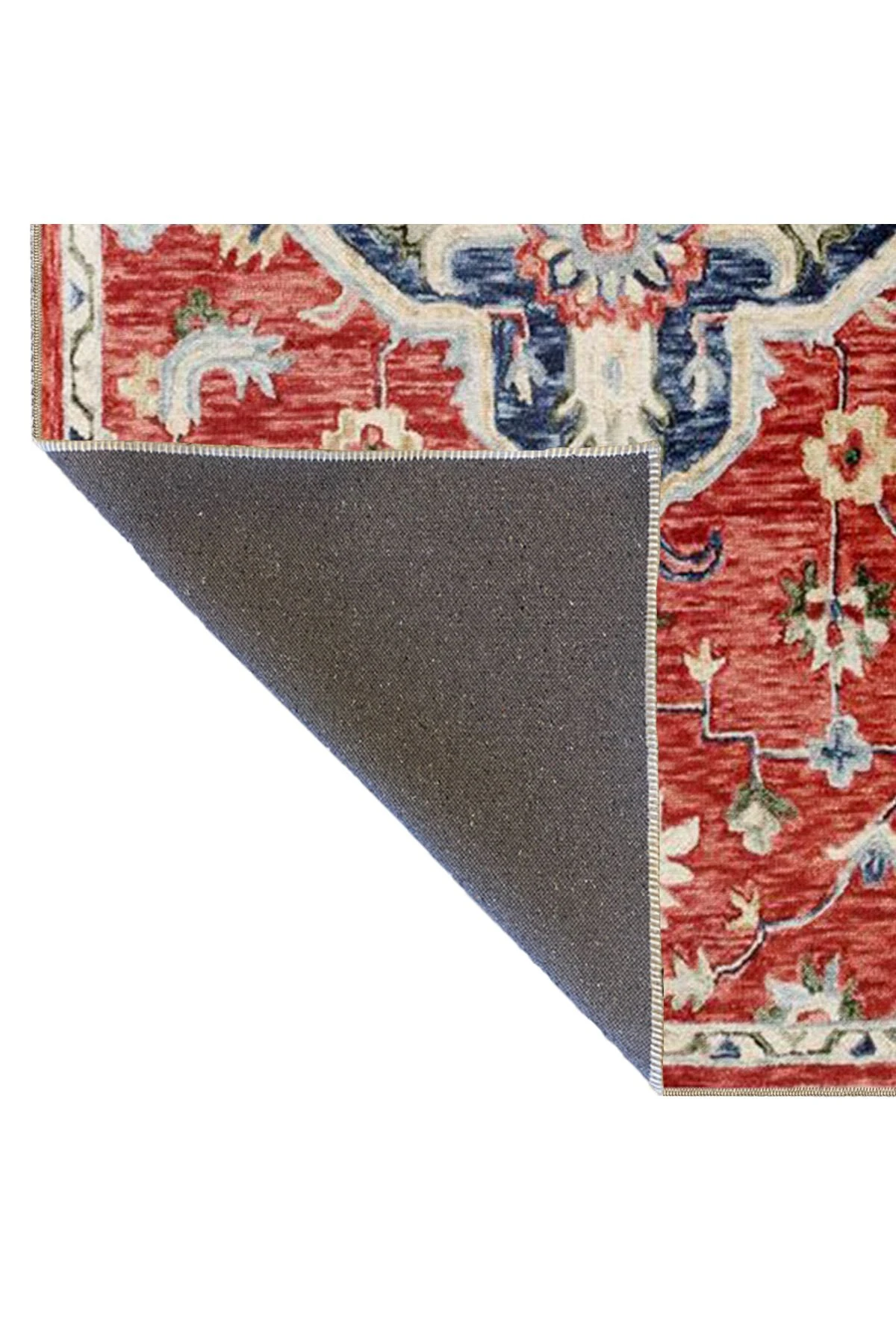 Kırmızı Geometrik Gelenksel Desenli Dokuma Taban miravip642