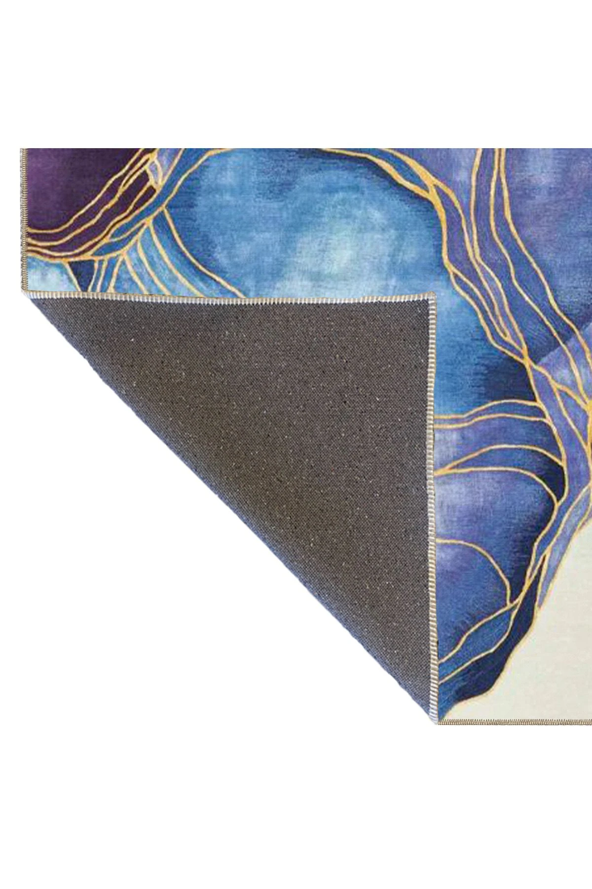 Mor Mavi Temalı Soyut Prizmatik Desenli Kreatif Modern Dekoratif Halı 3987