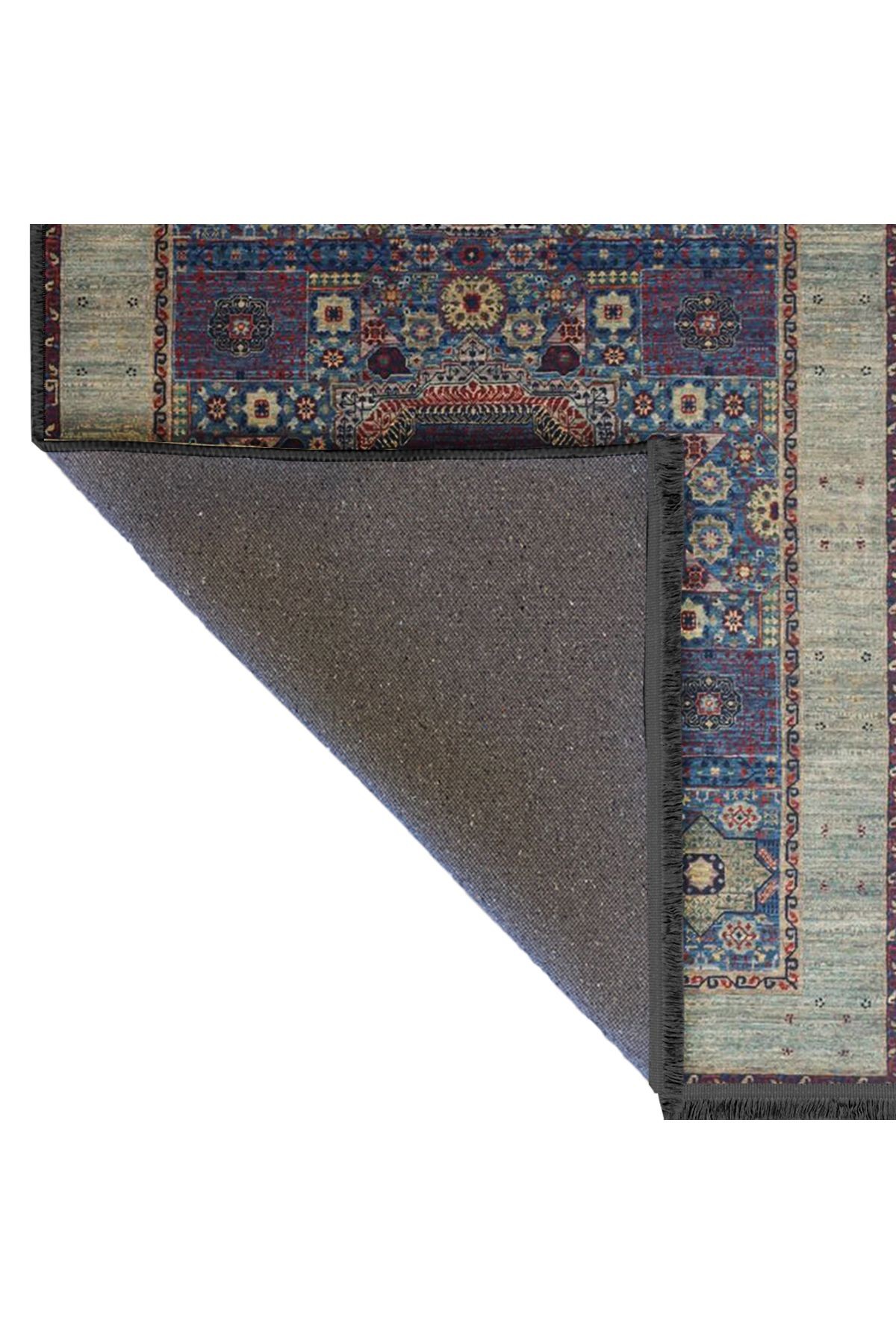 Memlük Koleksiyonu Çok Renkli Geleneksel Etnik Desenli Dokuma Taban Vintage Dekoratif Halı memlük36