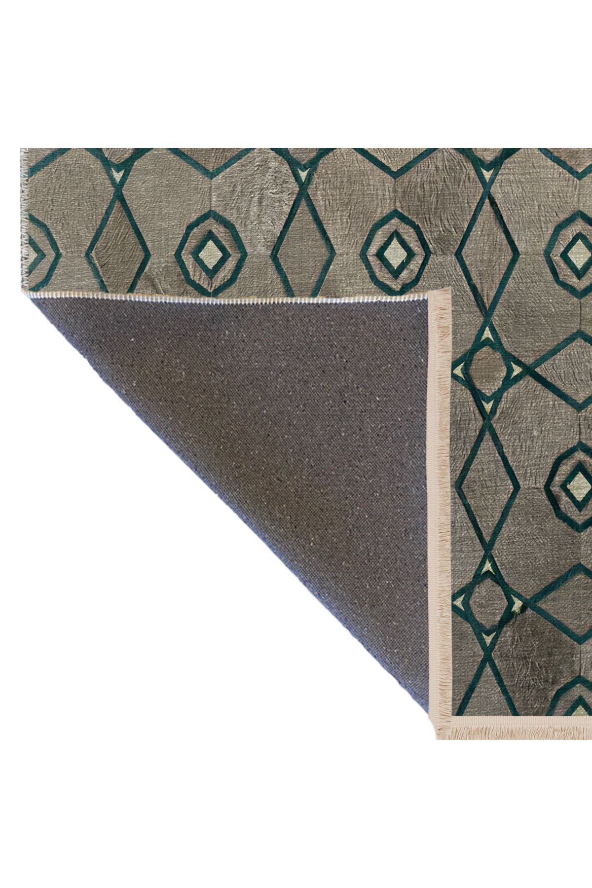 Gri Temalı Çapraz Geometrik Şekil Desenli Kreatif Modern Dekoratif Halı 2636