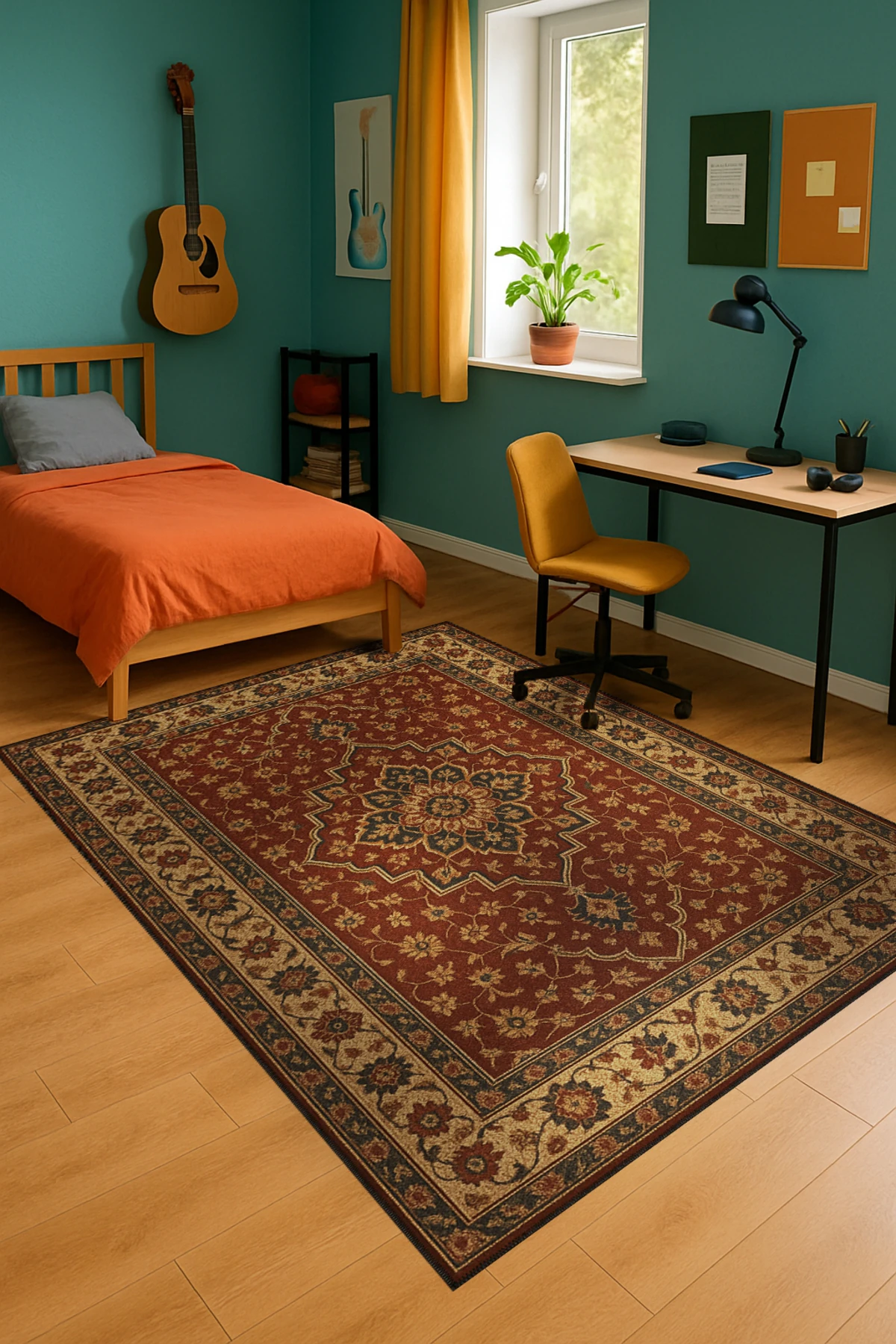 MOSSO Klasik Anadolu Geleneksel Desenli Dokuma Taban Vintage Dekoratif Halı mosso866