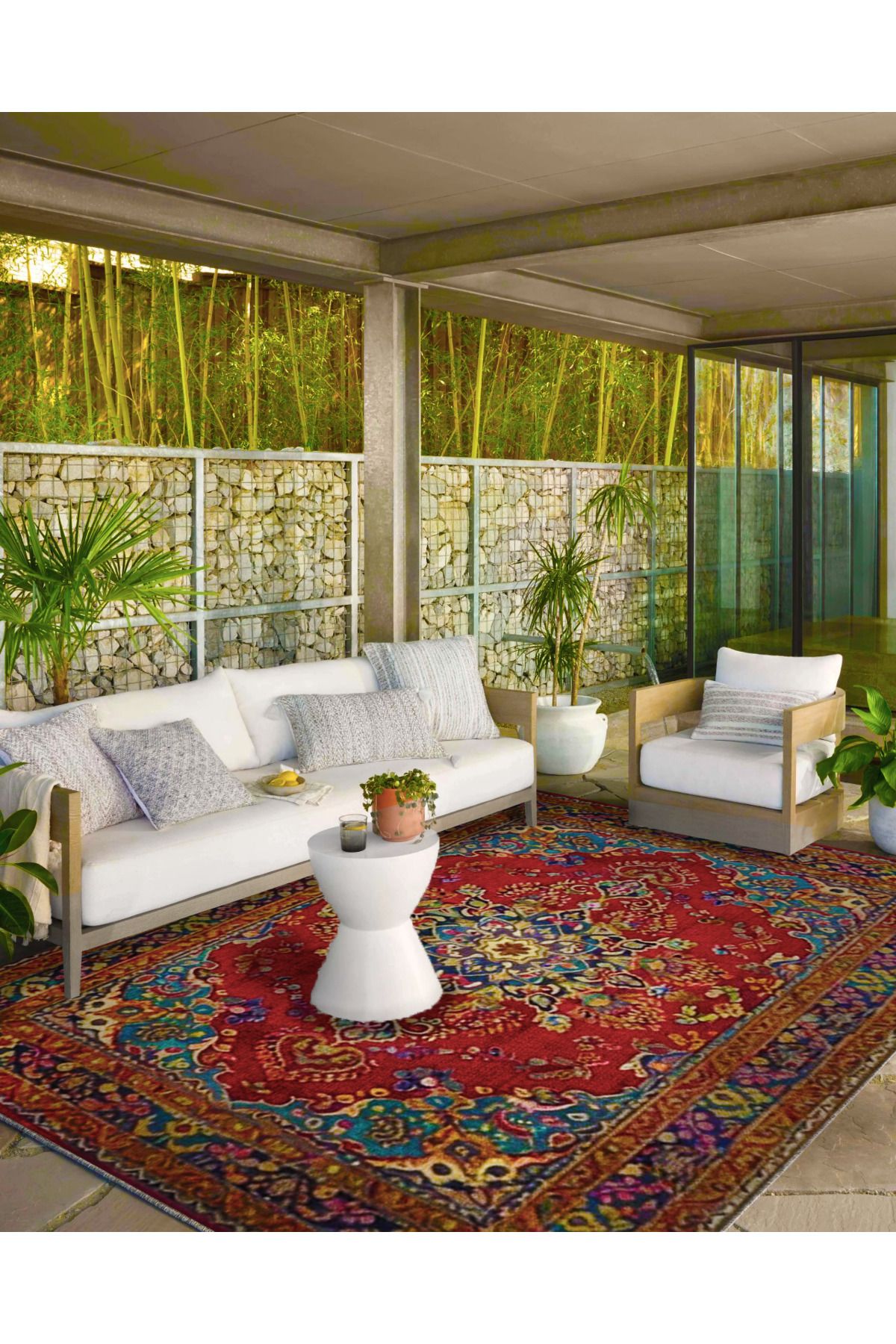 Paris Koleksiyonu Bordo Temalı Etnik Motifli Geleneksel Desenli Vintage Dekoratif Halı 75