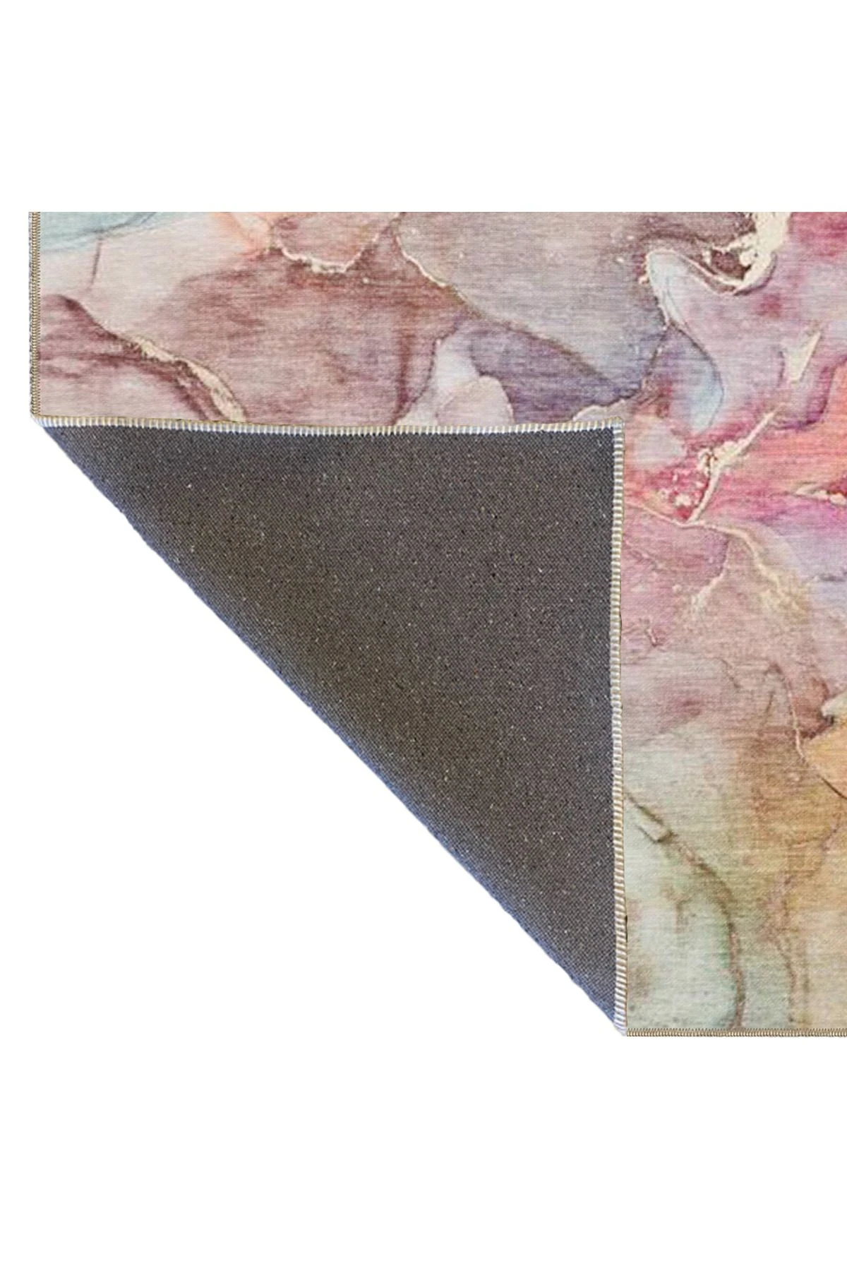 Kahverengi Yaprak Desenli Dekoratif Yıkanabilir Halı miravip8425