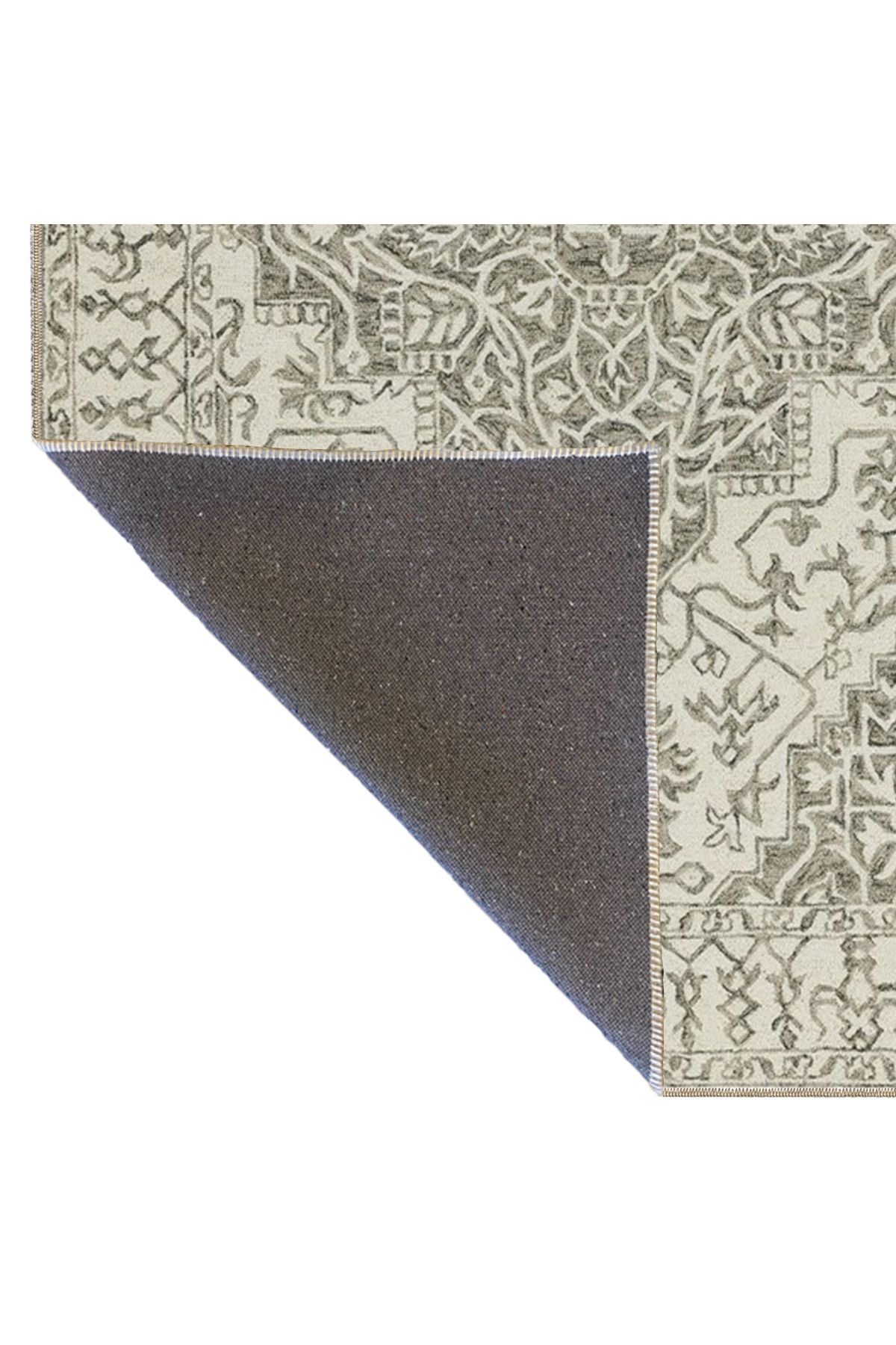 Gri Tonlarında Yıldılzı Desenli Dokuma Taban Halı miravip8142