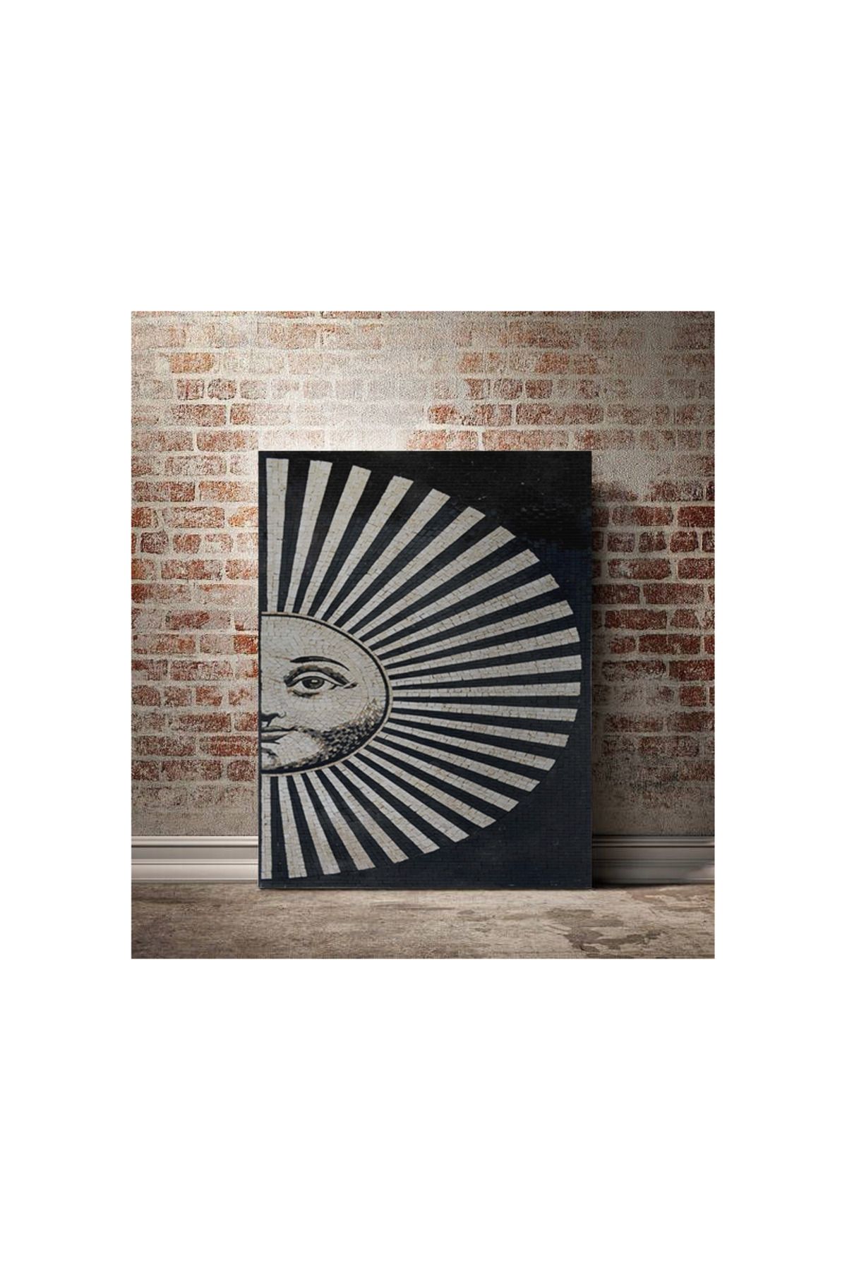 Kanvas Tablo Yarım Güneş Desenli Temalı Tablo