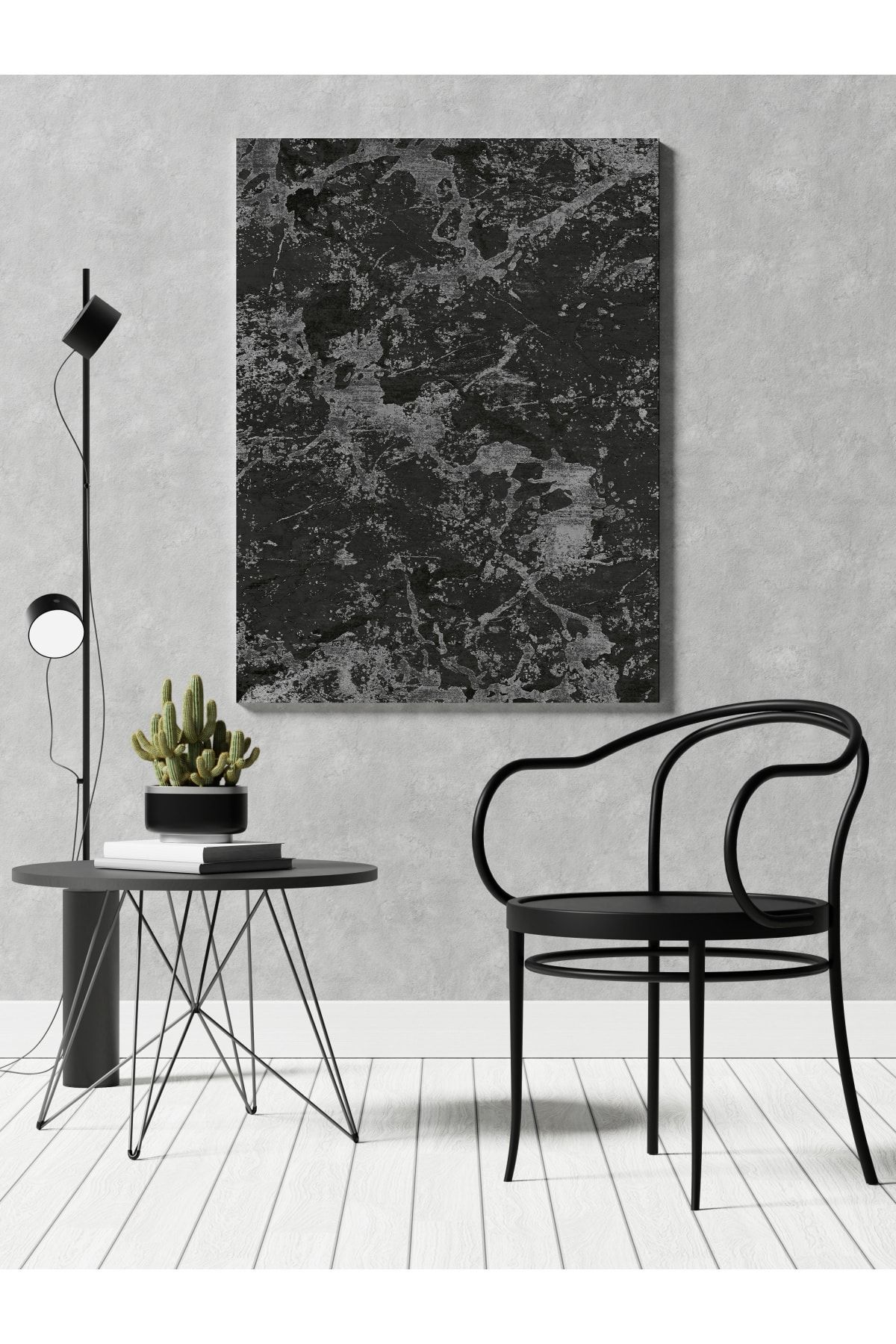 Kanvas Tablo Siyah Gri Mermer Görünümlü 231