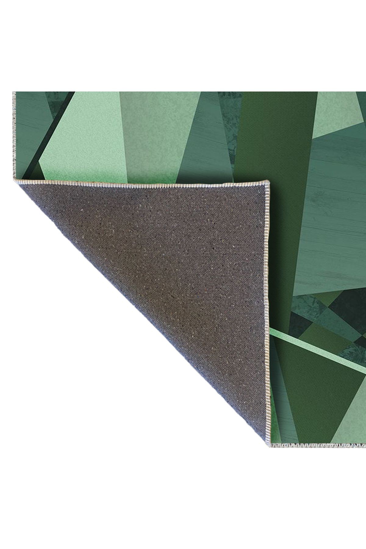 Ametist Serisi Yeşil Temalı Geometrik Şekiller Desenli Dokuma Taban Modern Dekoratif Halı ametist73