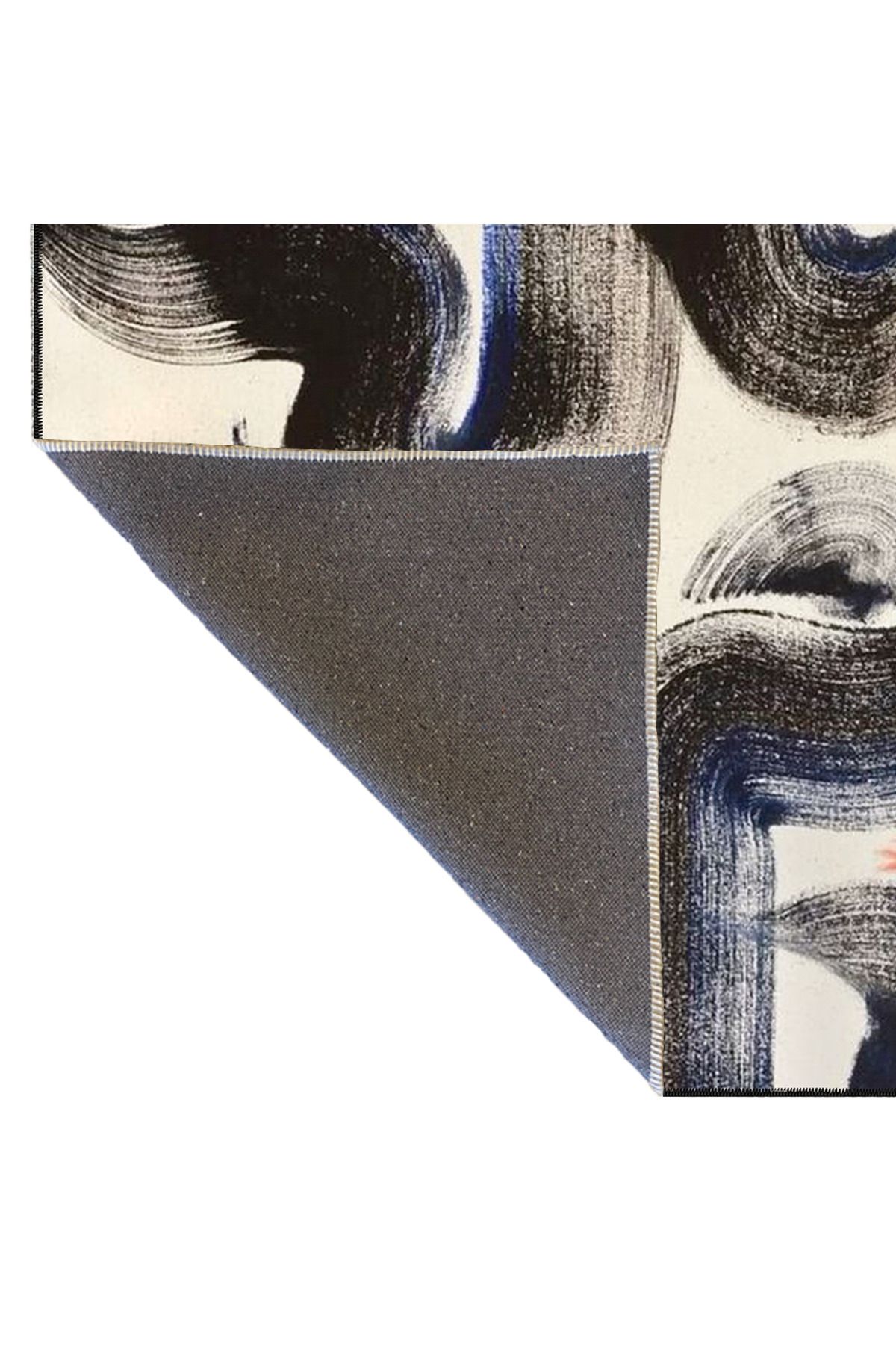 Krem Tonlarında Fırça Çizimli Modern Dekoratif Halı ve Yıkanabilir Halı miravip9555