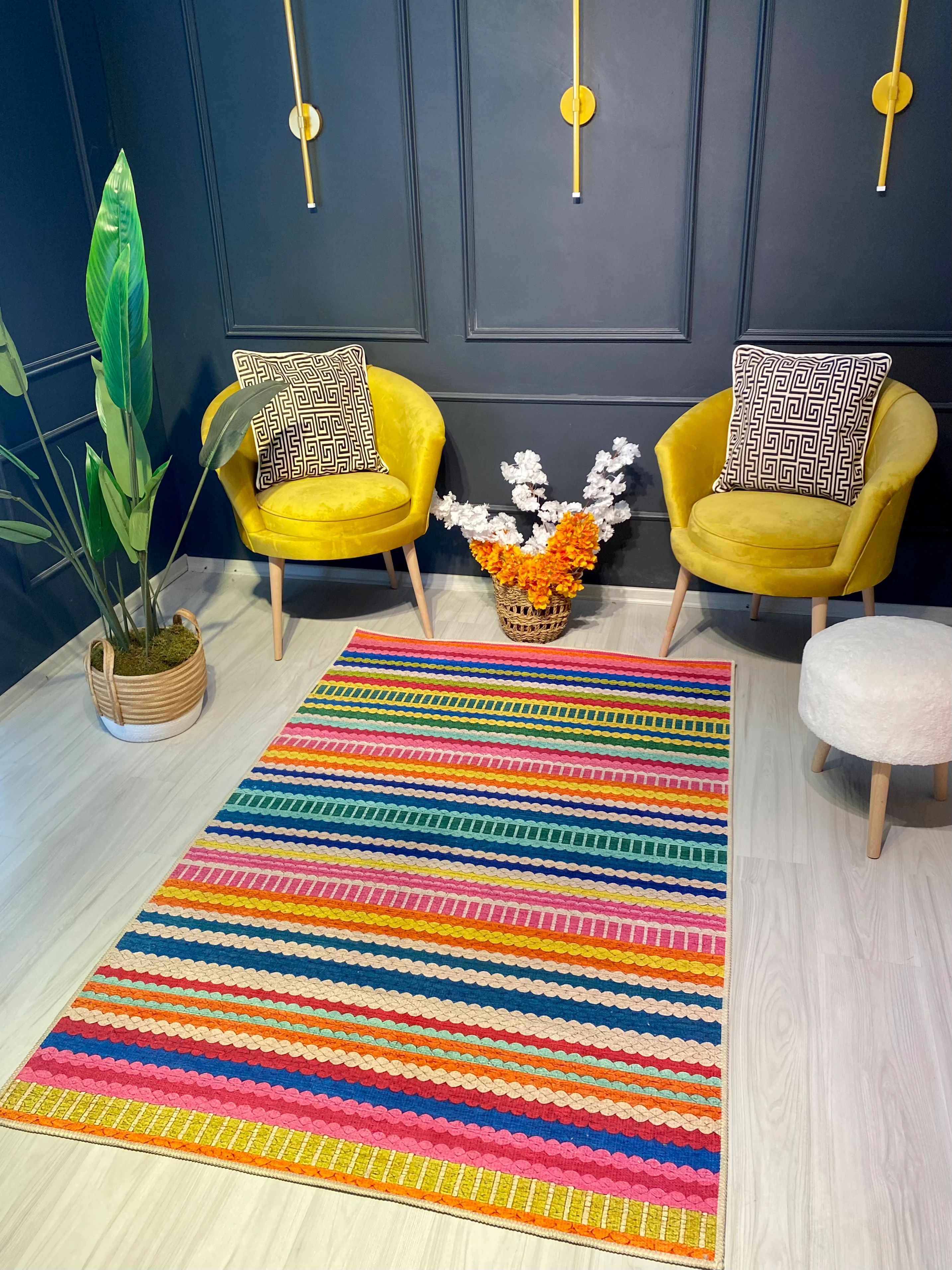 MOSSO Kalp ve Kanat Desenli Genç Dekoratif Halı mosso768