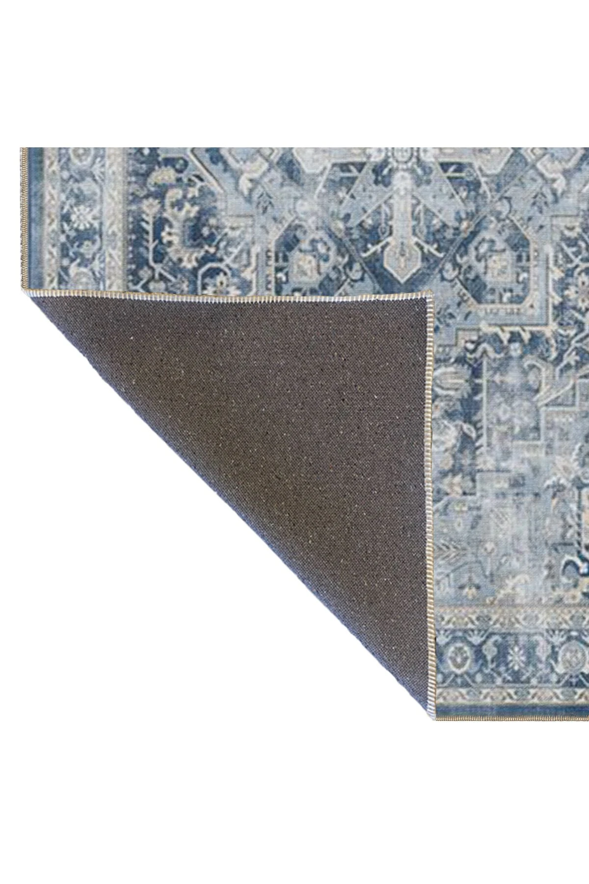 Antrasit Geometrik  Desenli Yıkanabilir Dekoratif Halı miravip8073