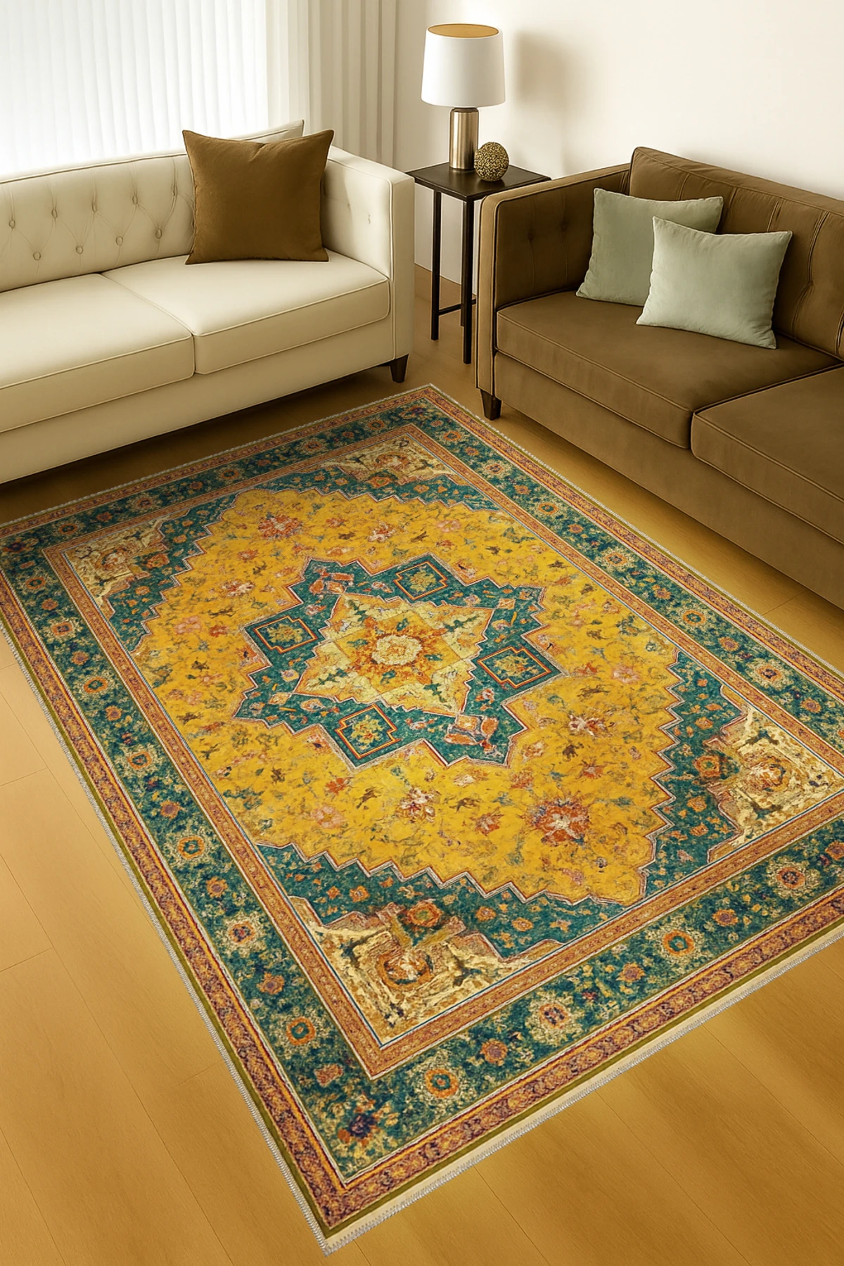 MOSSO Geleneksel Motifli Desen Dokuma Taban Vintage Dekoratif Halı mosso897