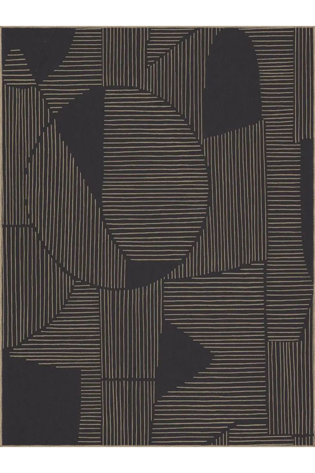 Tuğrul Koleksiyonu Gri Temalı Soyut Geometrik Desenli Dokuma Taban Modern Dekoratif Halı 07