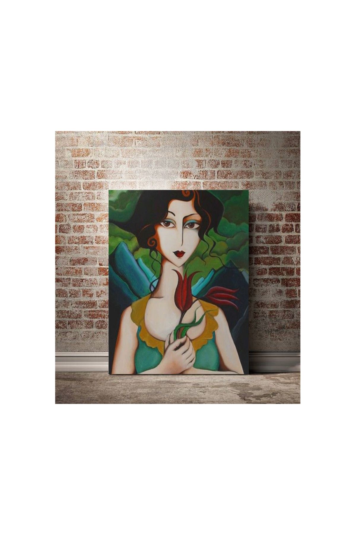 Kanvas Tablo Tatlı Kadın Çizimli Temalı Desenli Temalı Tablo