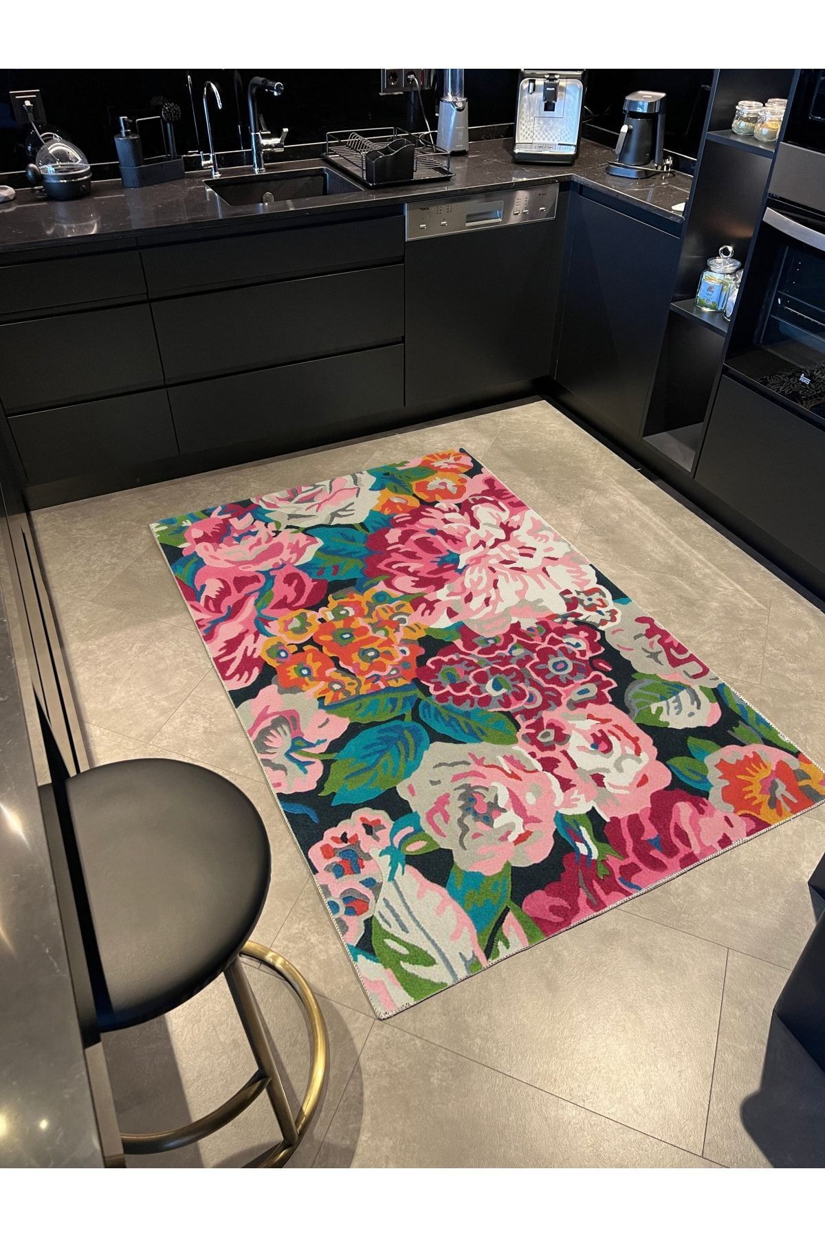 Floret Şakayık Temalı Renkli Dokuma Taban Halı Mira 1100 
