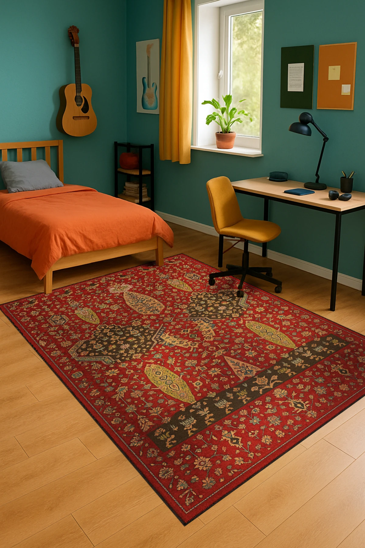 MOSSO Klasik Anadolu Geleneksel Desenli Dokuma Taban Vintage Dekoratif Halı mosso862