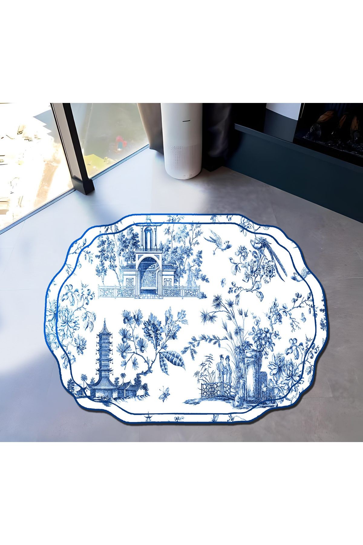 Série Vintage Desenli Dokuma Taban Modern Dekoratif Halı