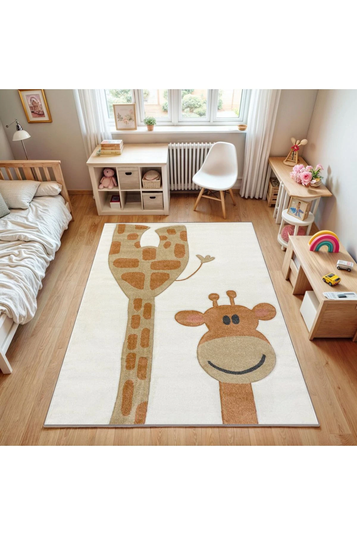 Asya Koleksiyonu Sevimli Zürafa Dokuma Taban Modern Dekoratif Halı asya17