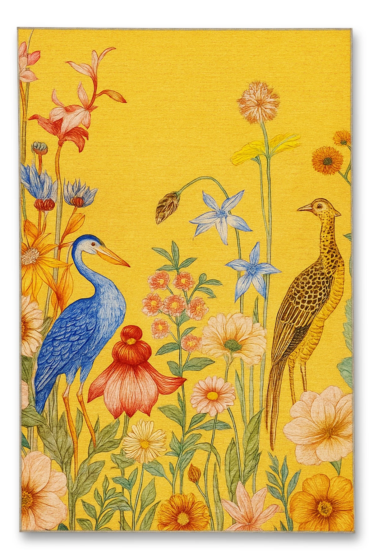 MOSSO Çiçek Motifli Desen Dokuma Taban Vintage Dekoratif Halımosso924