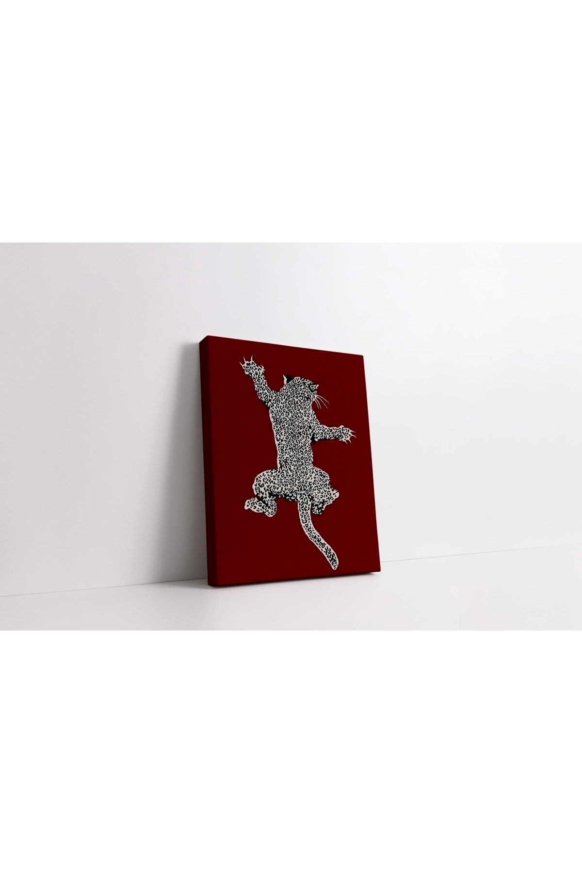Kanvas Tablo Bordo Leopar 1066
