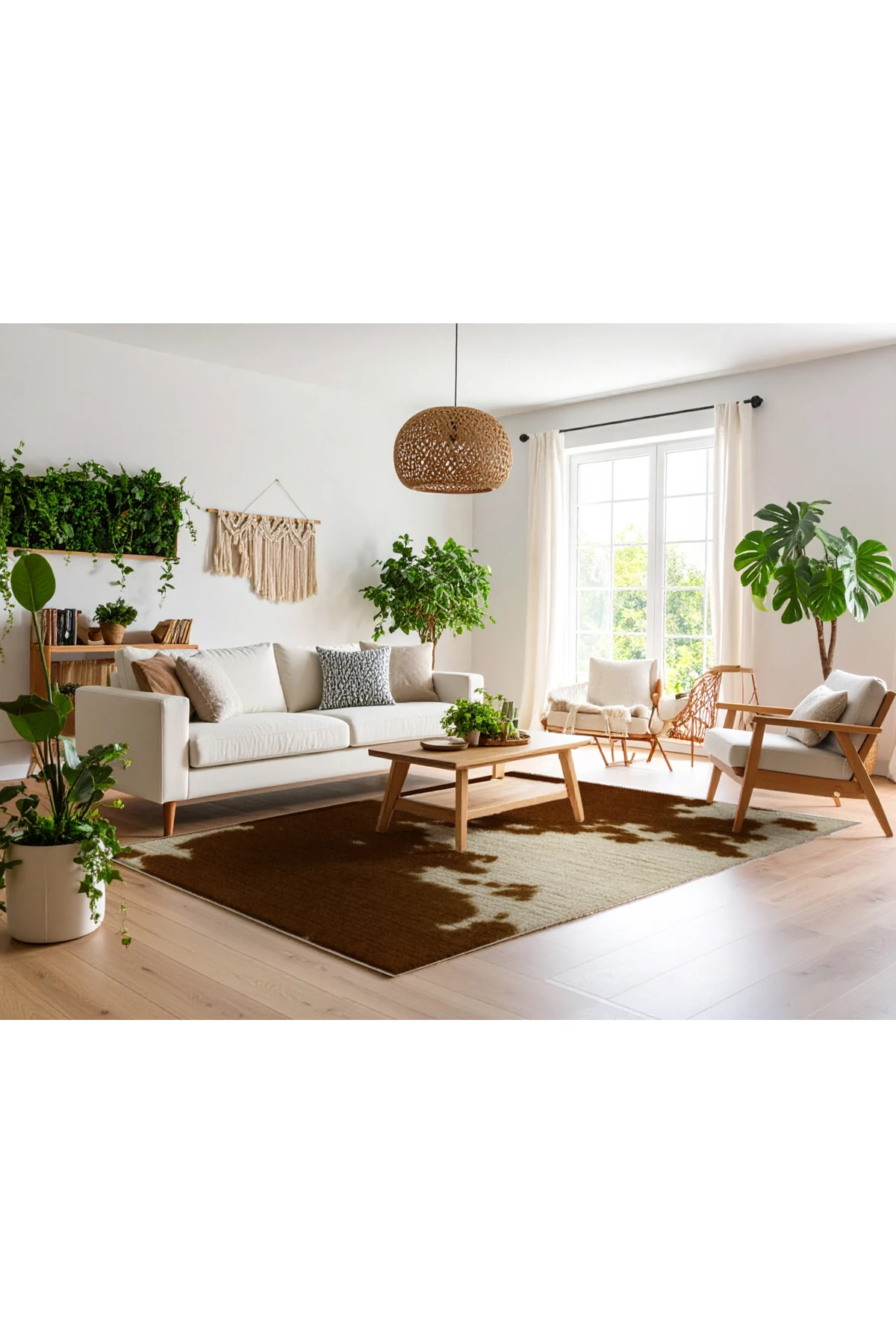 MOSSO Çok Renkli Soyut Abstract Tarz Desenli Dokuma Taban Modern Dekoratif Halı mosso335