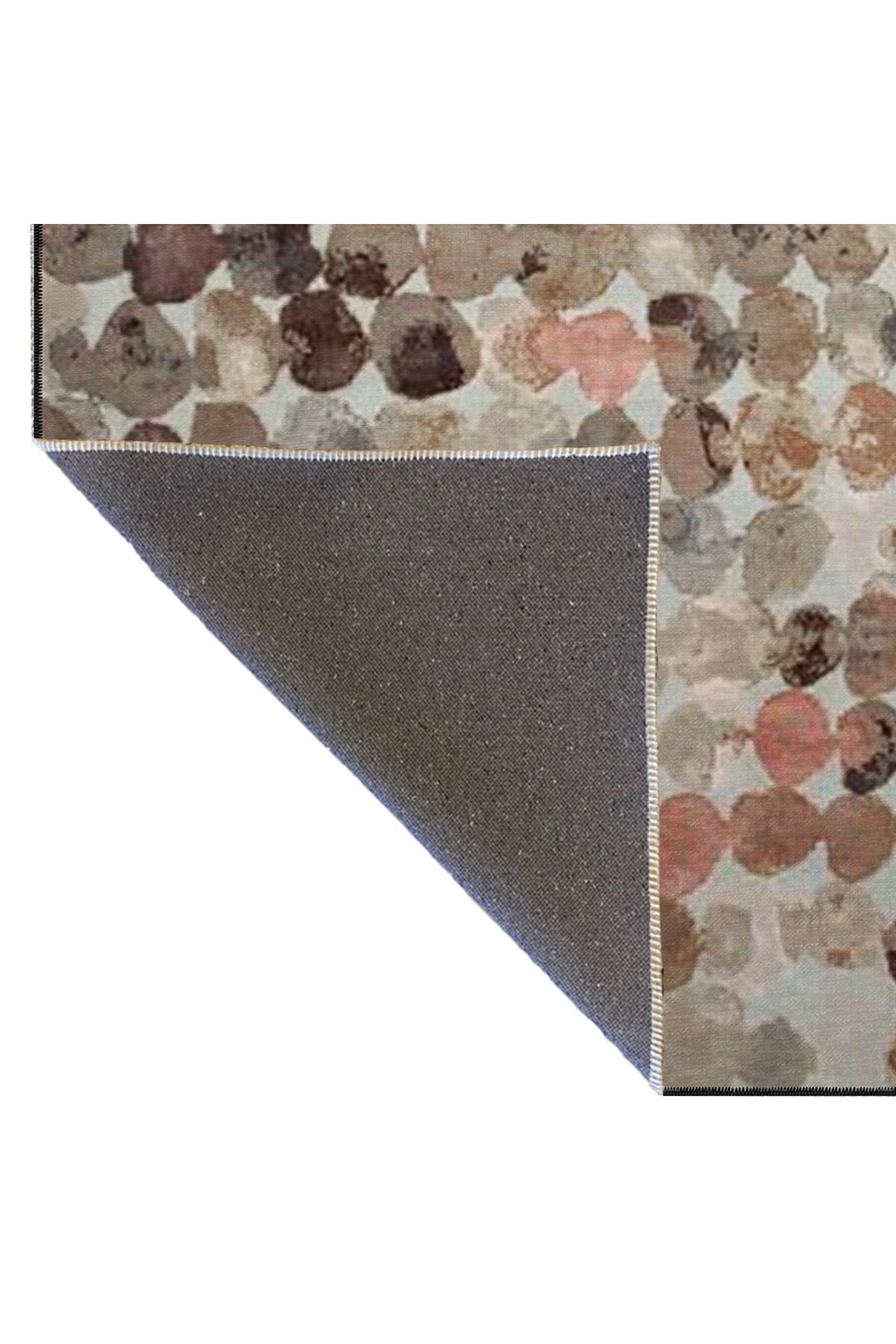 Gri Temalı ve Geometrik Desenli Dekoratif Halı miravip441