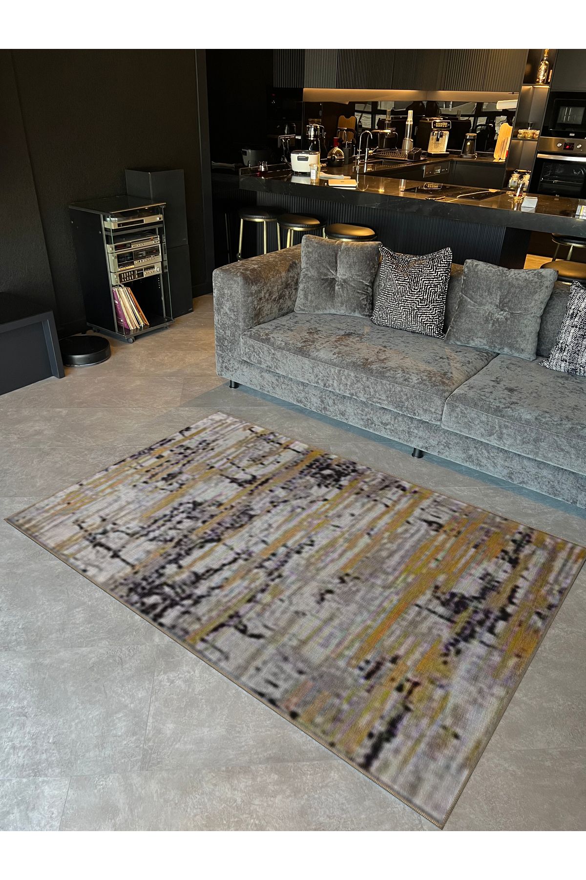 Çok Renkli Abstract Soyut Desenli Kreatif Modern Dekoratif Halı 5259