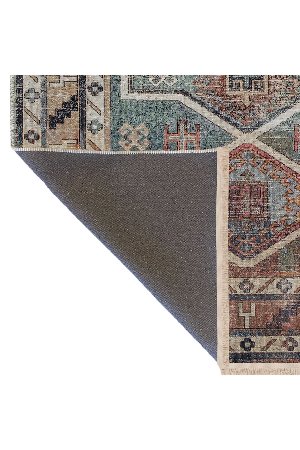 Çok Renkli Geleneksel Motif Etnik Desenli Kreatif Vintage Dekoratif Halı 2867