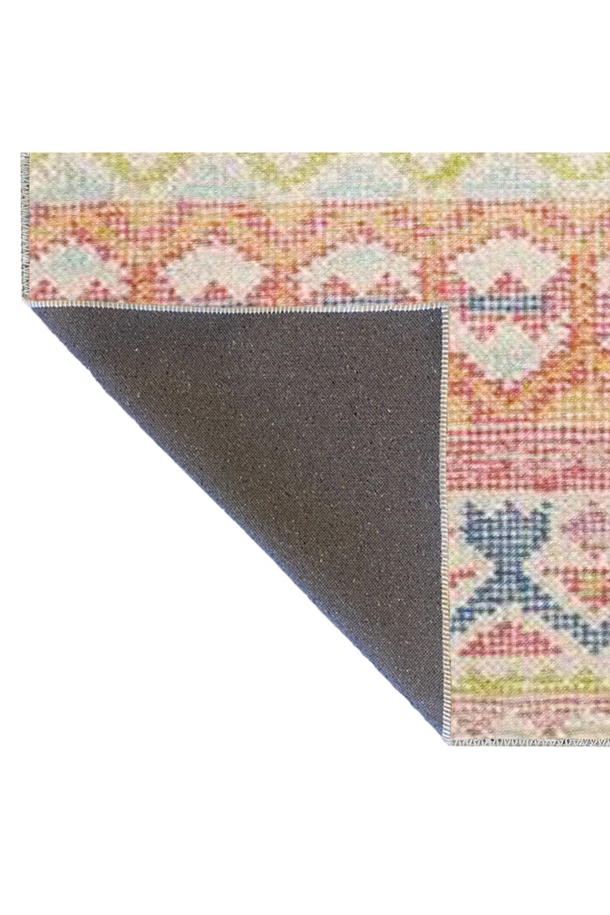 Çok Renkli Karma Geometrik Şekil Desenli Modern Dekoratif Halı 3301