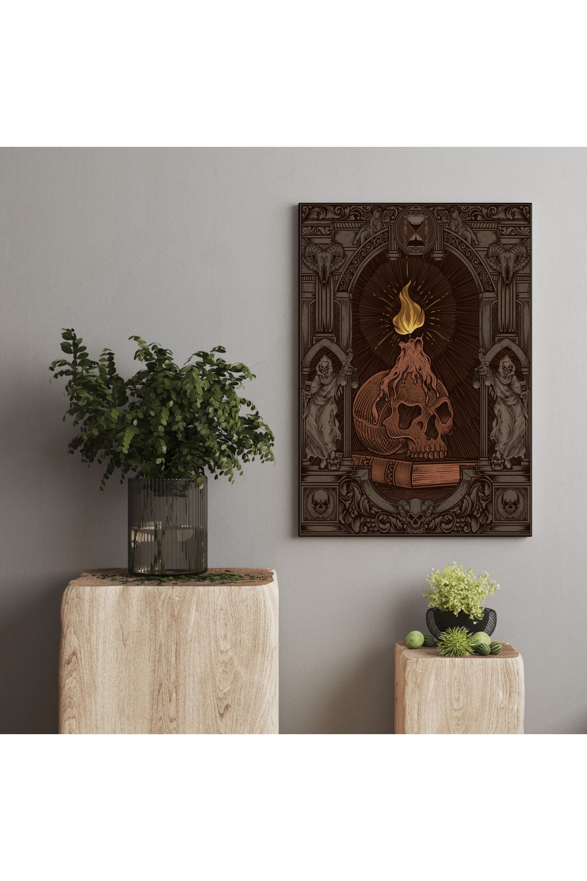 Kanvas Tablo Tarot Kart Şeytan Ve İncil Temalı