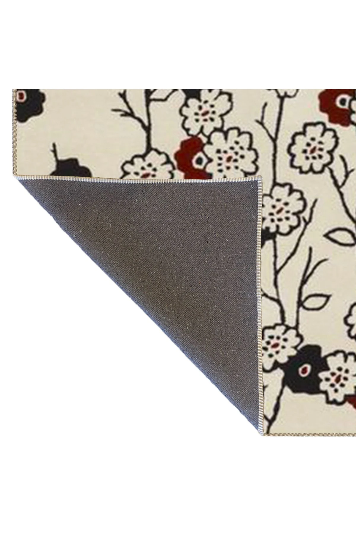 Krem Temalı Çiçekli Temalı Dokuma Taban Halı ve Yıkanabilir Halı miravip9852