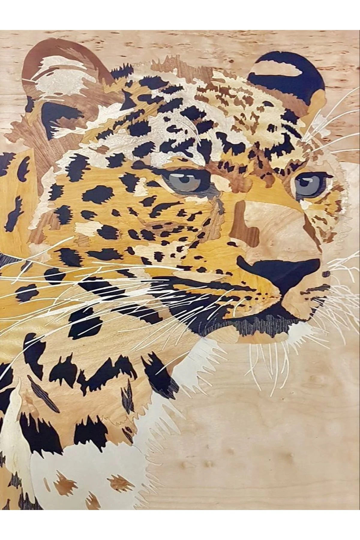 Kuzey Koleksiyonu Sarı Bej Tonlarda Kaplan Desenli Dokuma Taban Modern Dekoratif Halı kuzey28