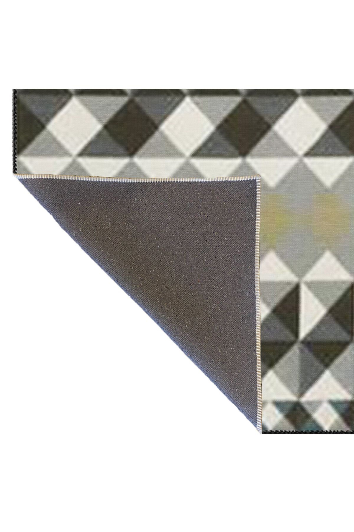 Gri Renkli Açık Tonlarda Çapraz Desenli Modern Dekoratif Halı 4459