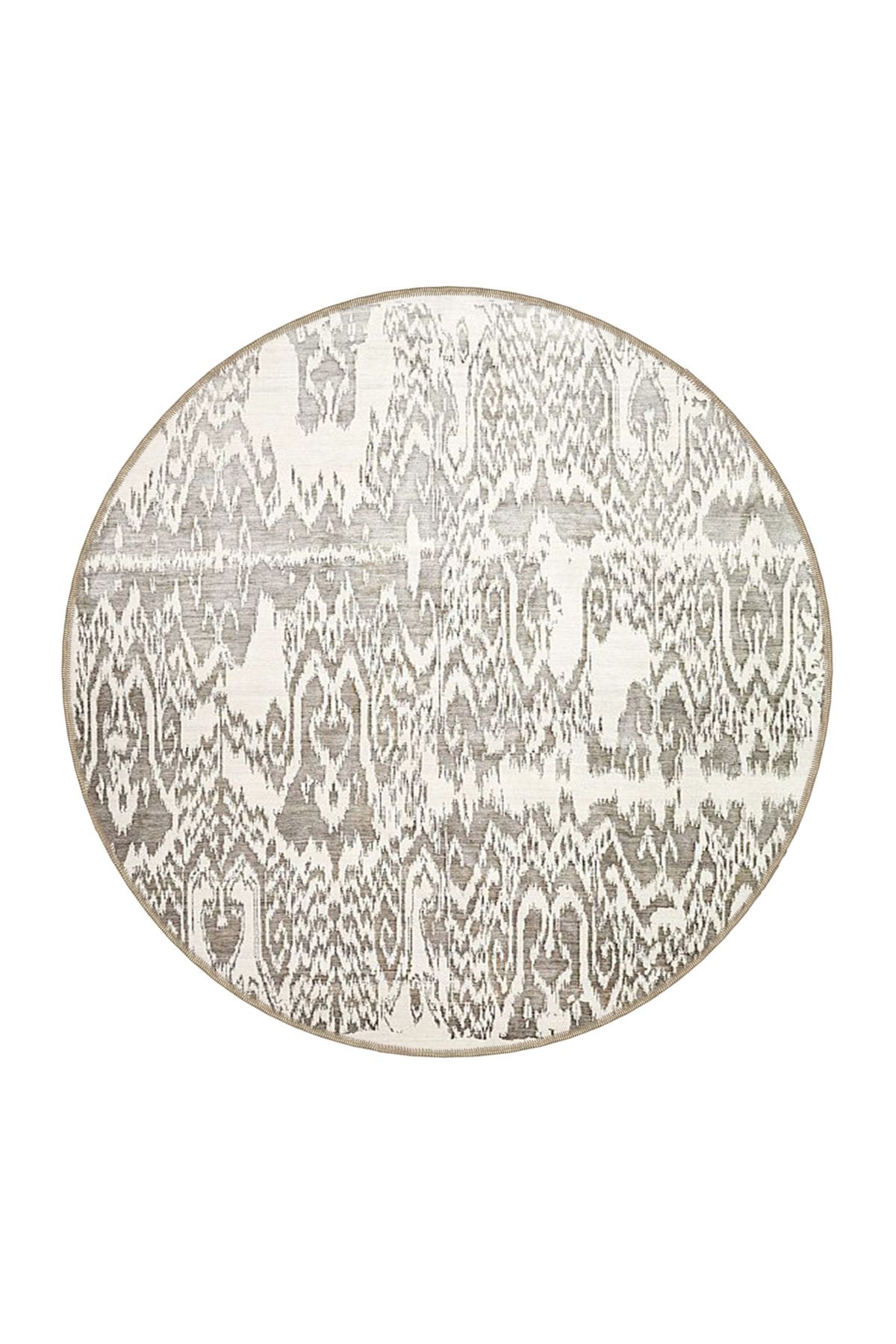 Gri Renkli Açık Tonlarda Akan Motifli Desenli Modern Dekoratif Halı 4400