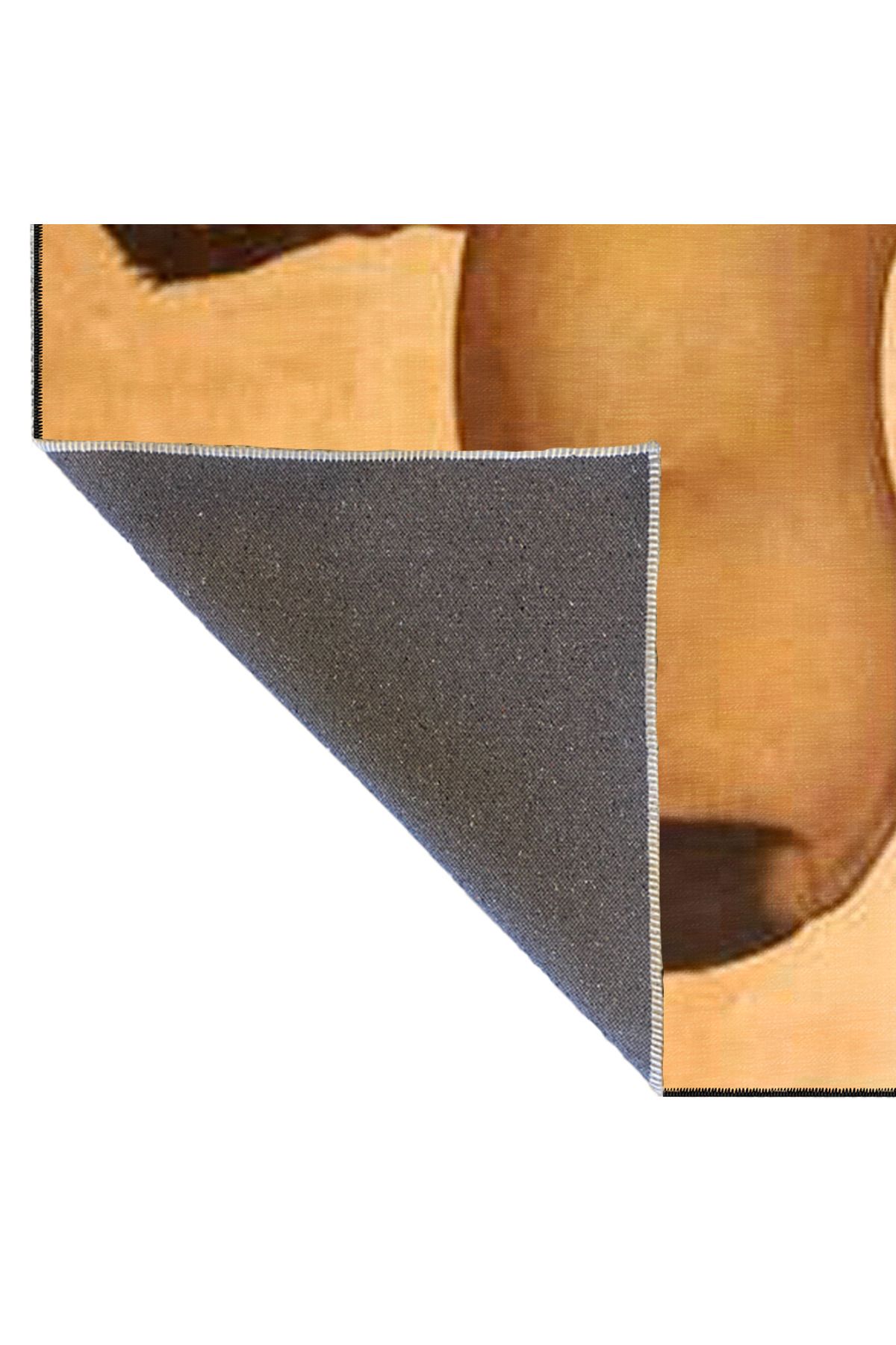 Animal Kahverengi Tonlarda Horse Desenli Dekoratif Halı miravip732