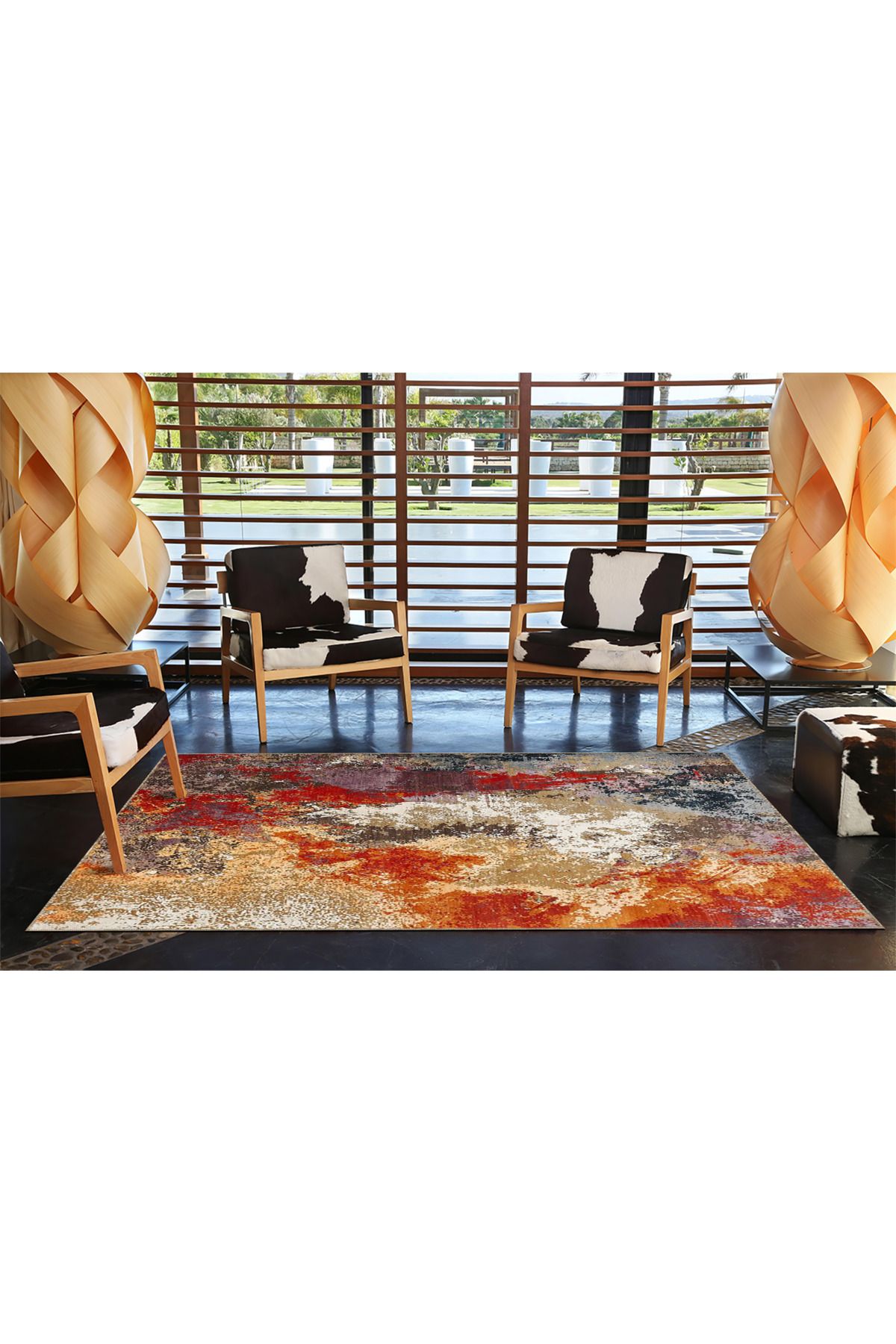 Modern Kırmızı Akan Motifli Desenli Dekoratif Dokuma Taban Halı miravip516