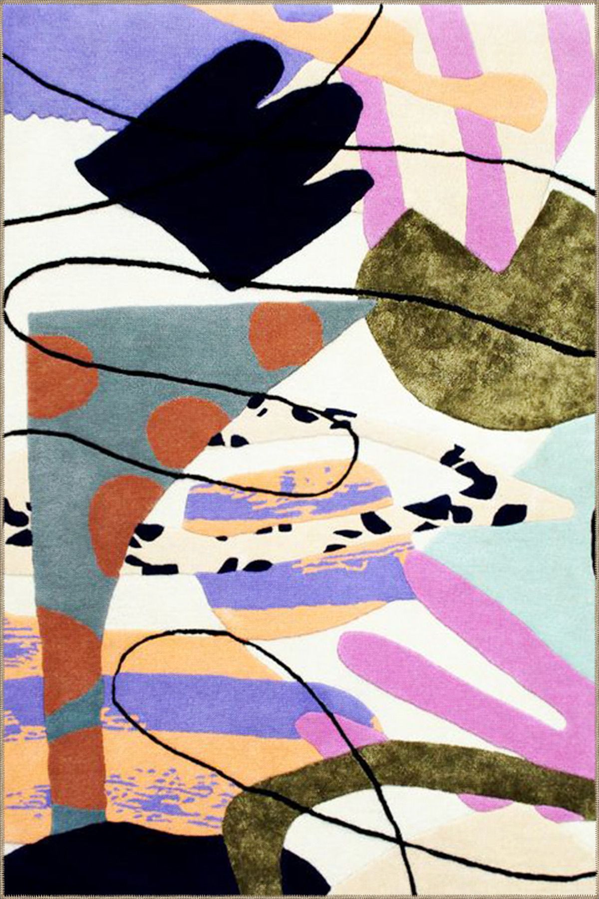 Mdoern Etnik Desenli Dokuma Taban miravip846