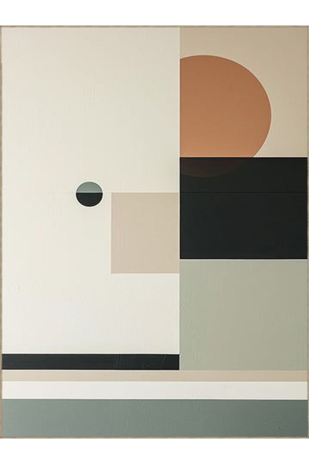 Emre Koleksiyonu Açık Tonlarda Soyut Geometrik Desenli Dokuma Taban Modern Dekoratif Halı 47