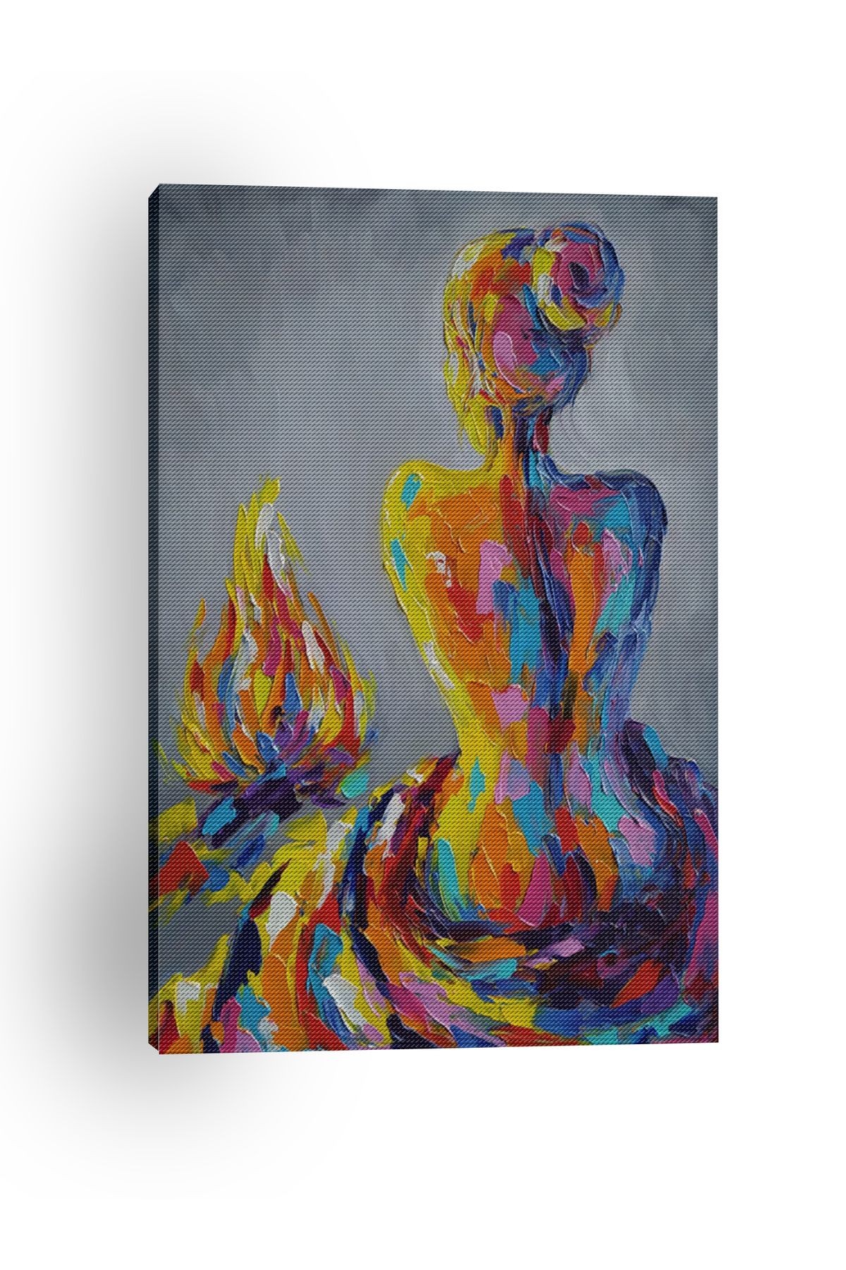 Kanvas Tablo Multicolored Lale Desenli Renkli Temalı Modern Tablo