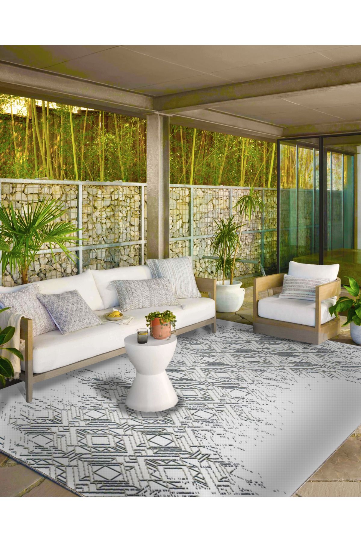 Beyaz Soft Baklavalı Halı ve Yıkanabilir Halı miravip9705