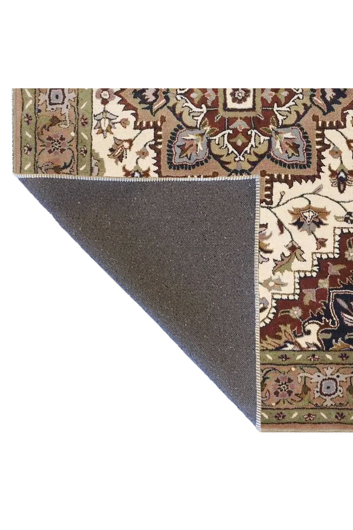 Krem Kahvrengi Renkli Geometrik Modern Desenli Dokuma Taban miravip855