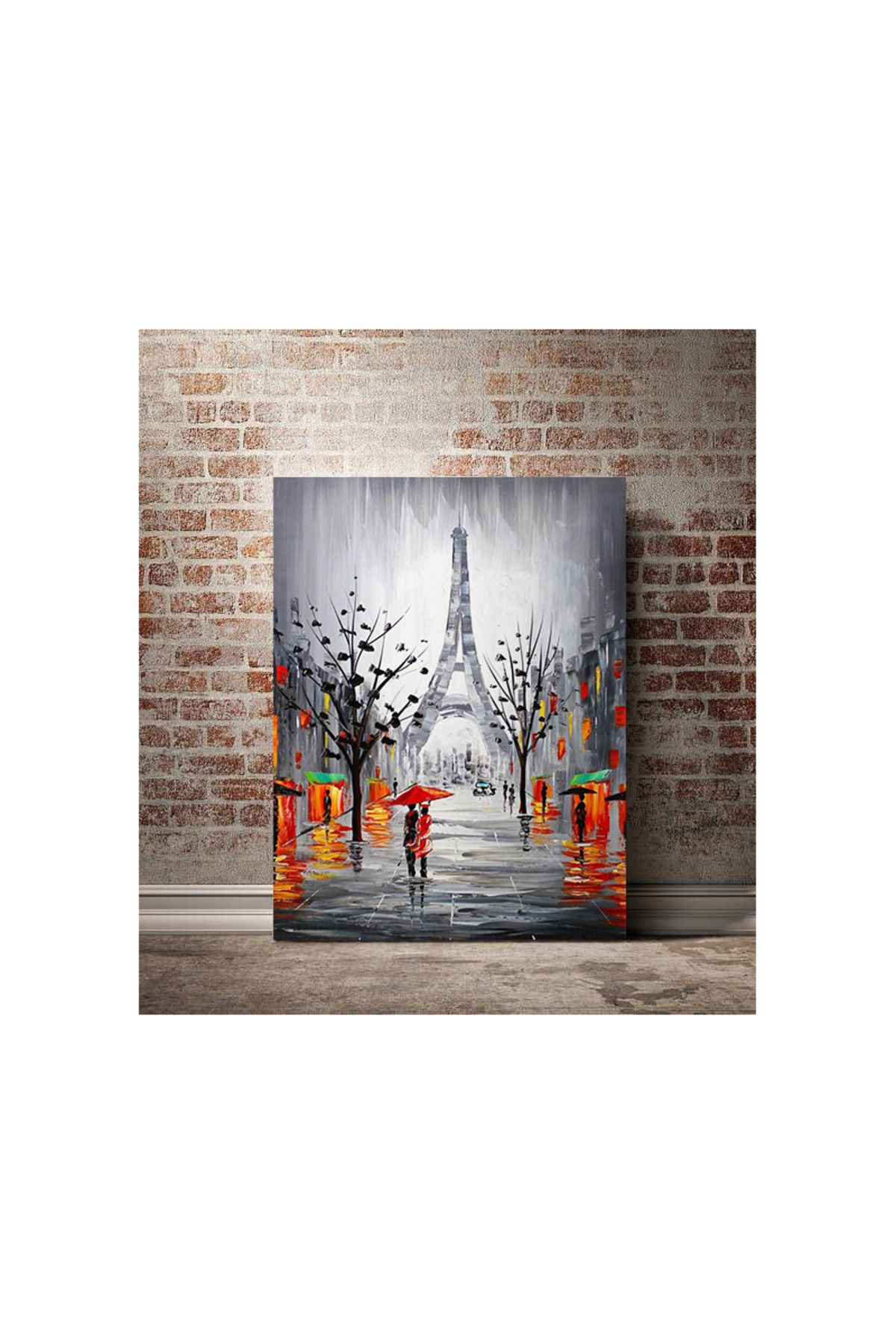 Kanvas Tablo Yağmurlu Eyfel Desenli Temalı Tablo
