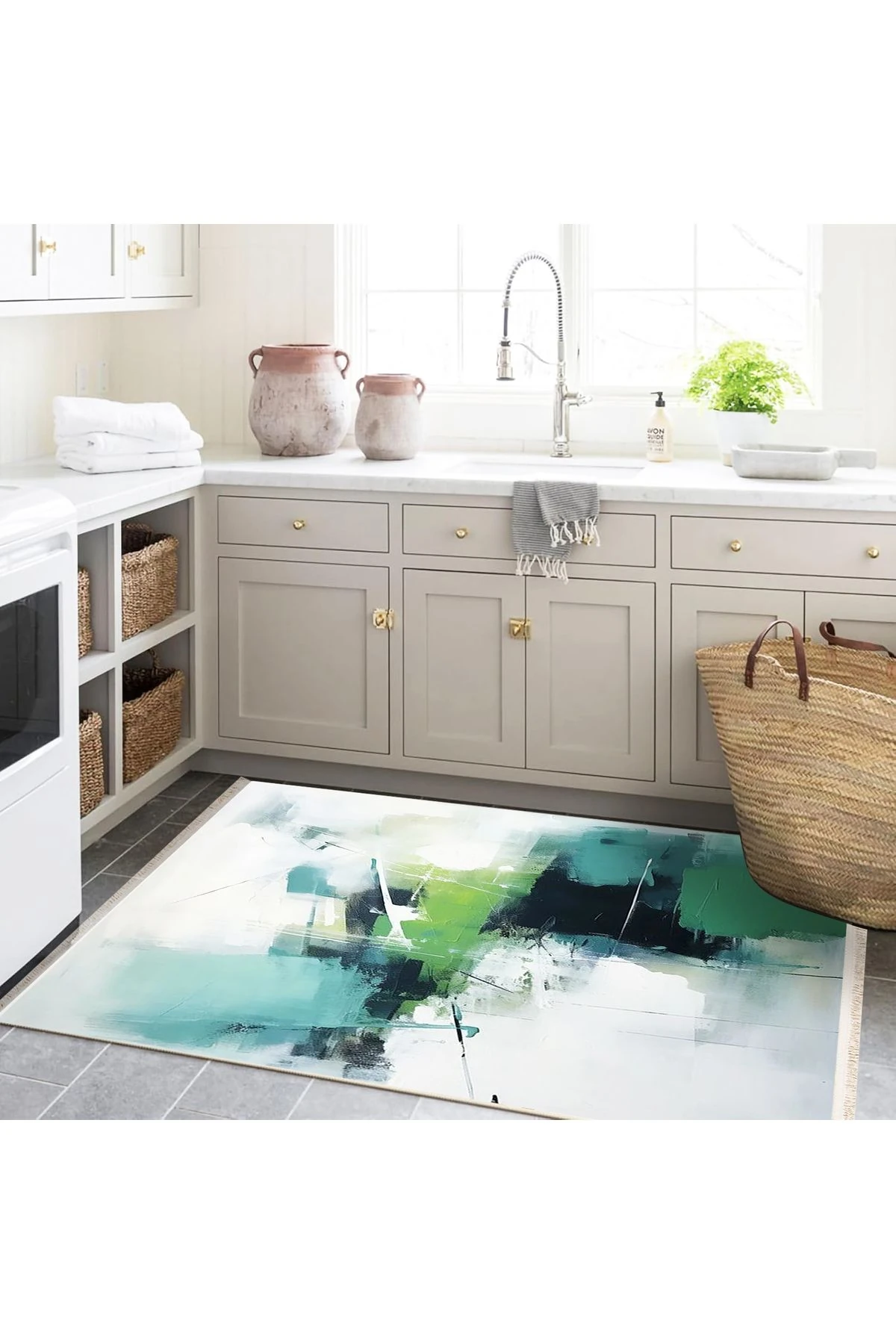 Yılmaz Koleksiyonu Pastel Tonlarda Soyut Abstract Desenli Kreatif Modern Dekoratif Halı 19