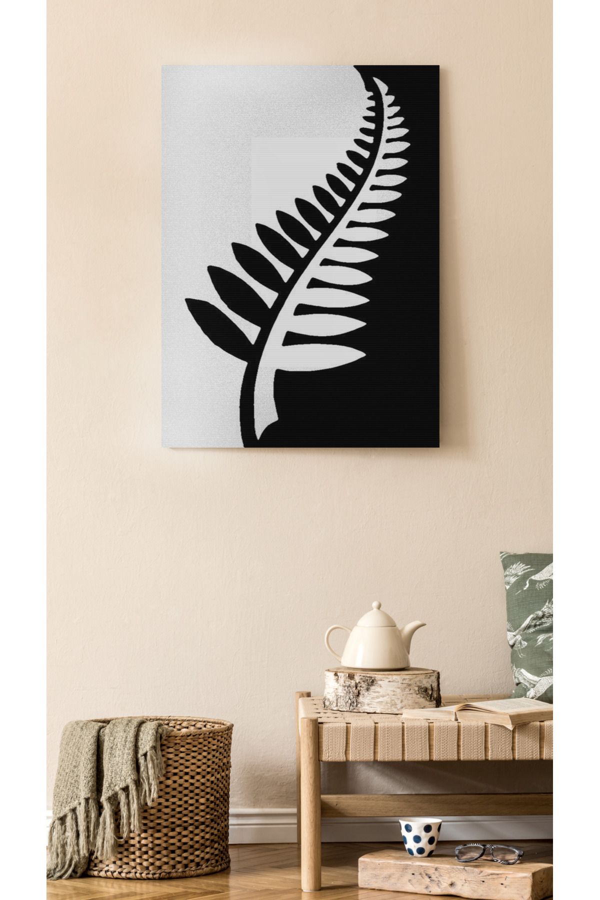 Kanvas Tablo Yaprak Temalı Desenli Temalı Tablo