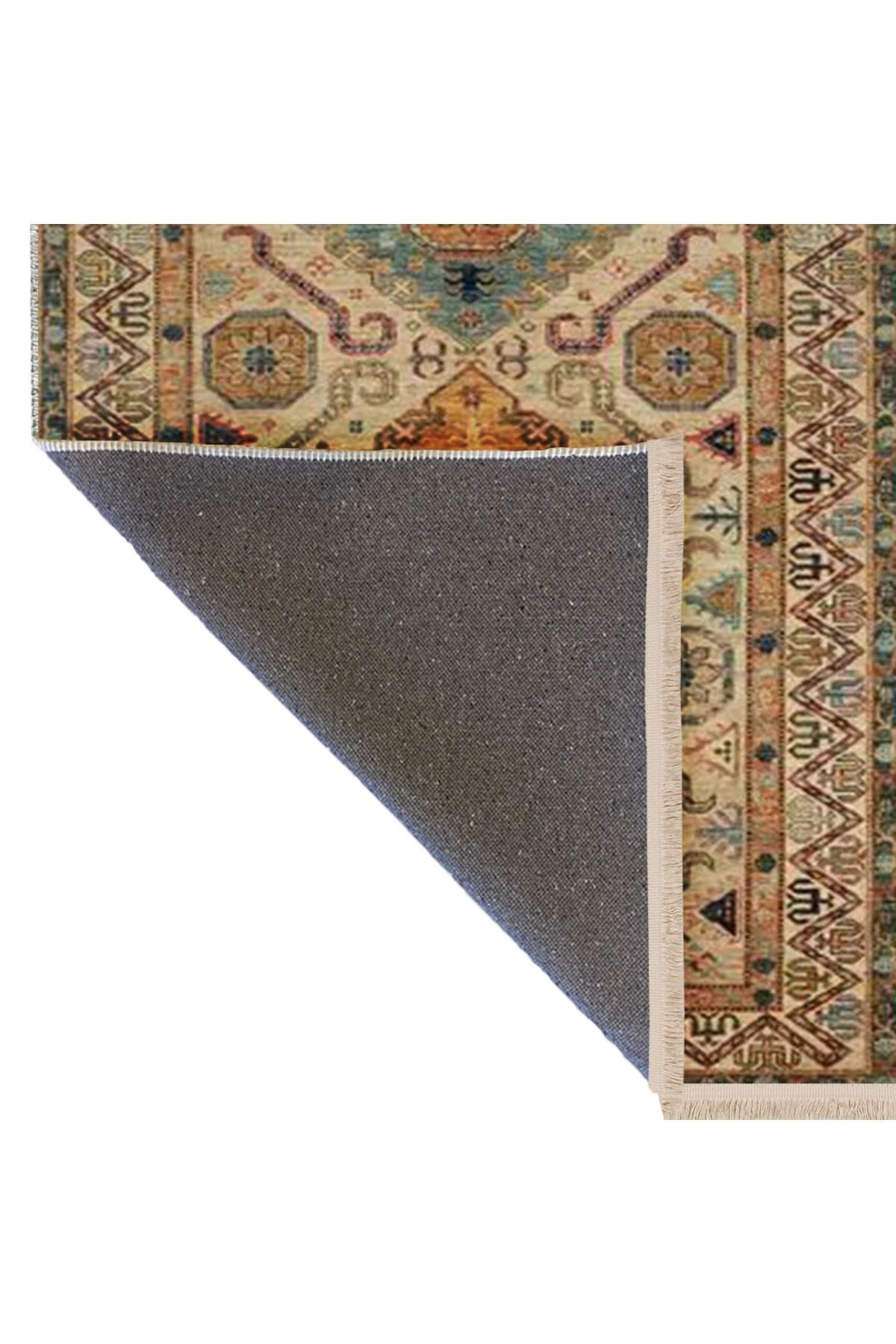 İnci Koleksiyonu Bej Tema Etnik Motif Geleneksel Desenli Dokuma Taban Vintage Dekoratif Halı inci38